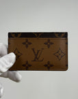 Portacarte Reverse Canvas Louis Vuitton Marrone