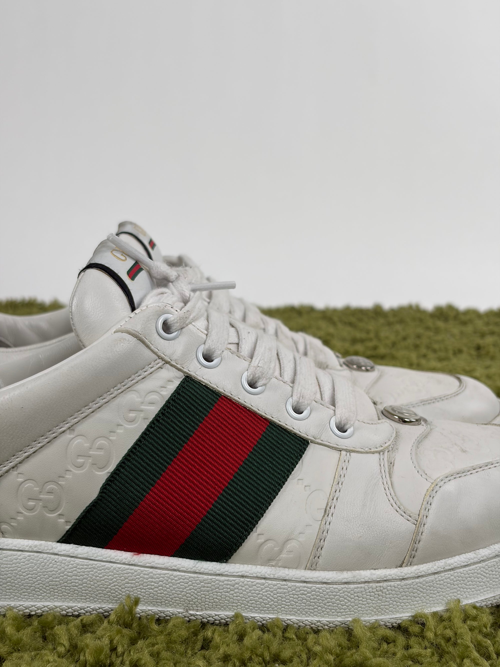Gucci Ace Size 9=43 calza 43.5 bianche rosse e verdi