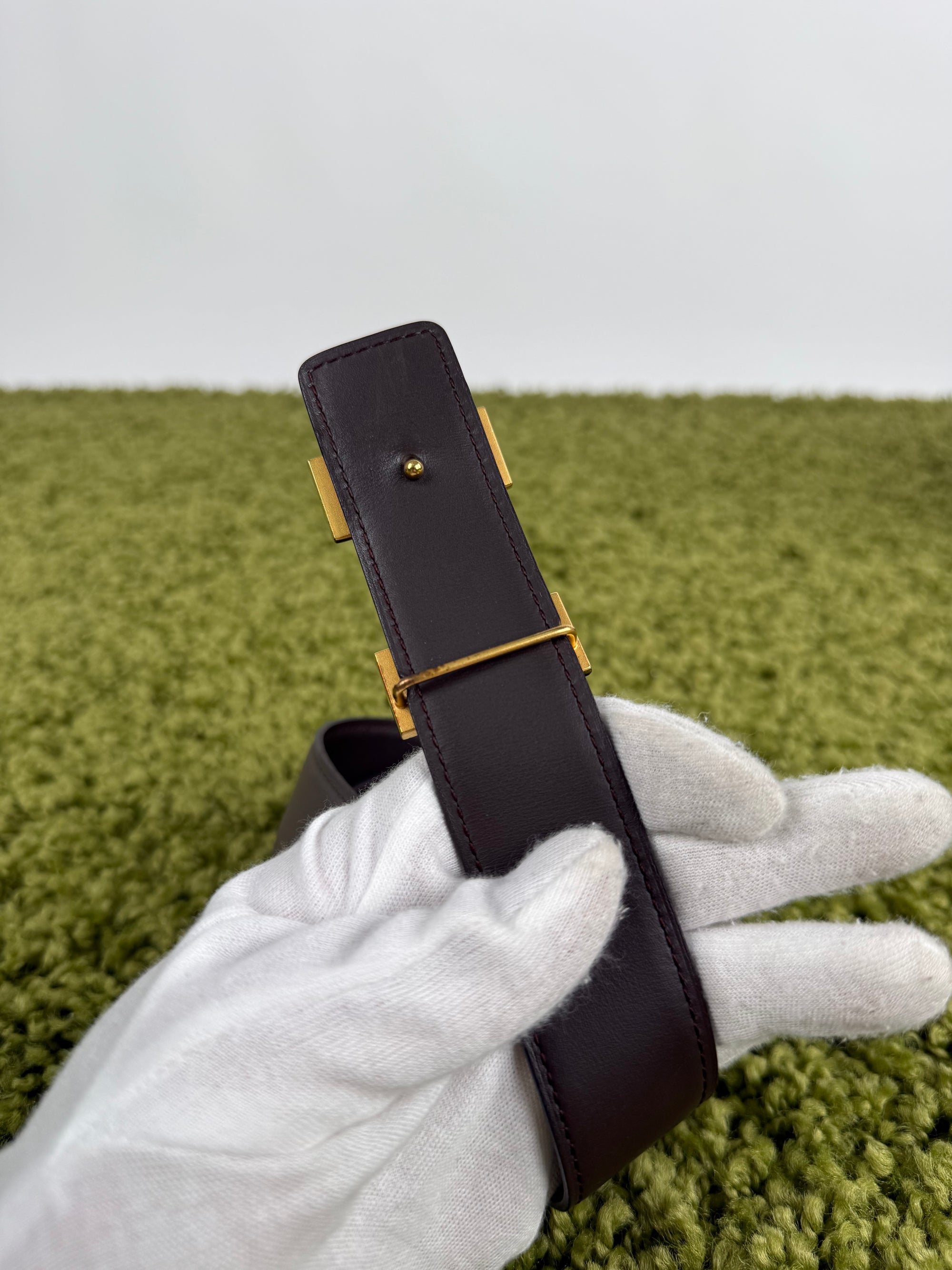 Hermès Cintura in pelle marrone