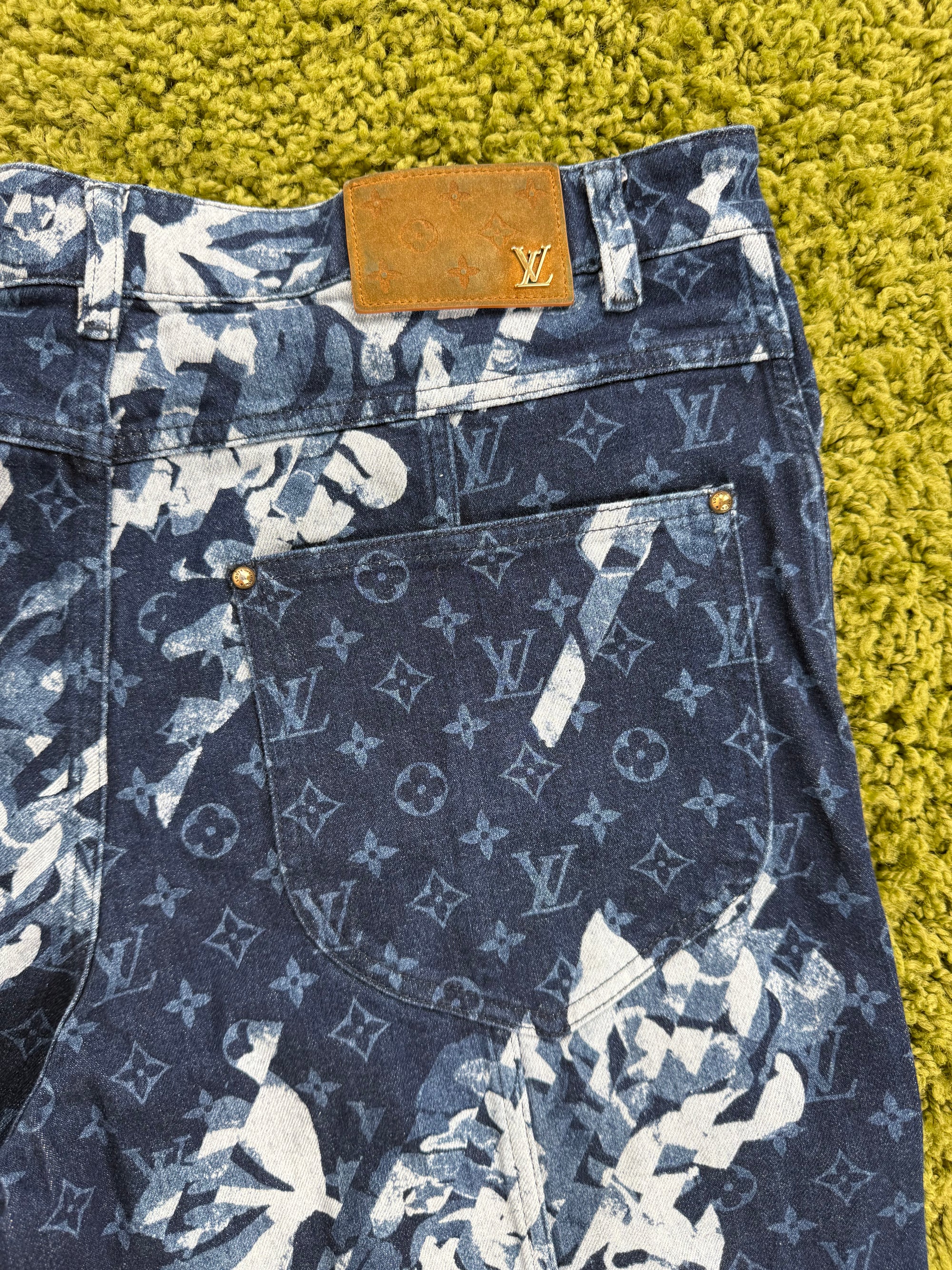 Jeans Monogram Louis Vuitton Blu 36