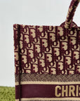 Borsa Tote Book in Tela Christian Dior Bordeaux