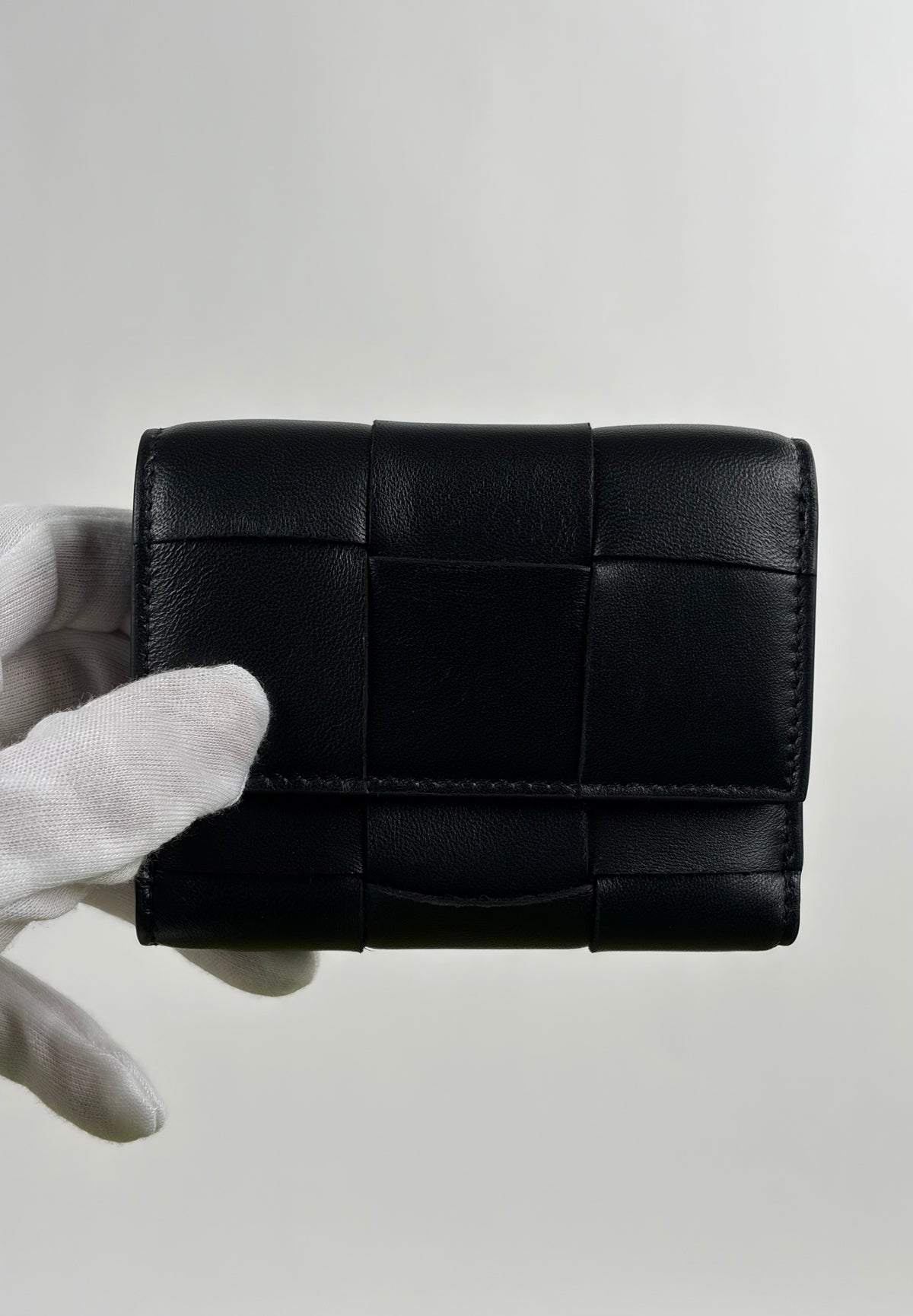 Portafoglio Bottega Veneta Tri-Fold Cassette Small Nero
