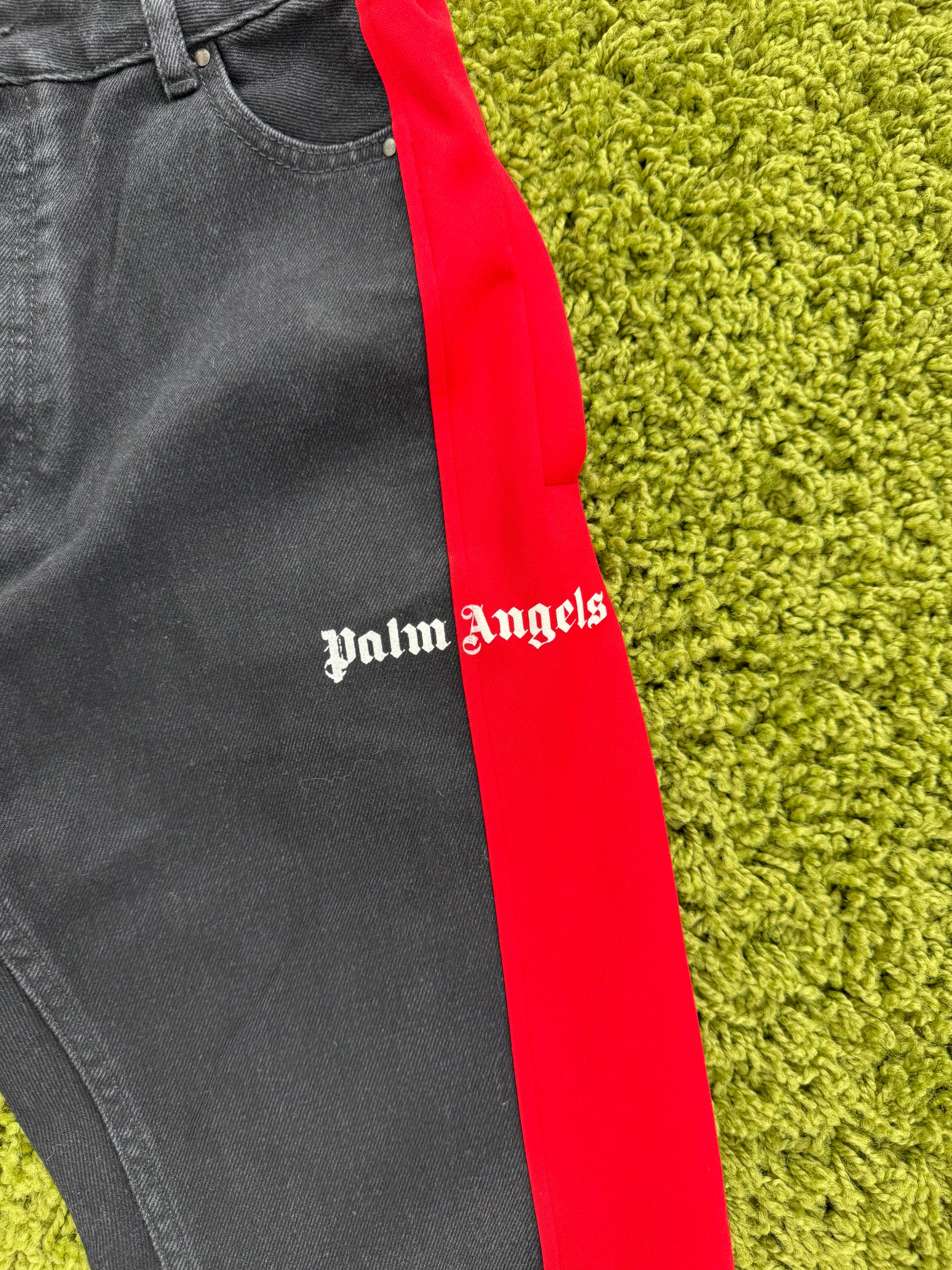 Jeans Palm Angels Nero Rosso 32