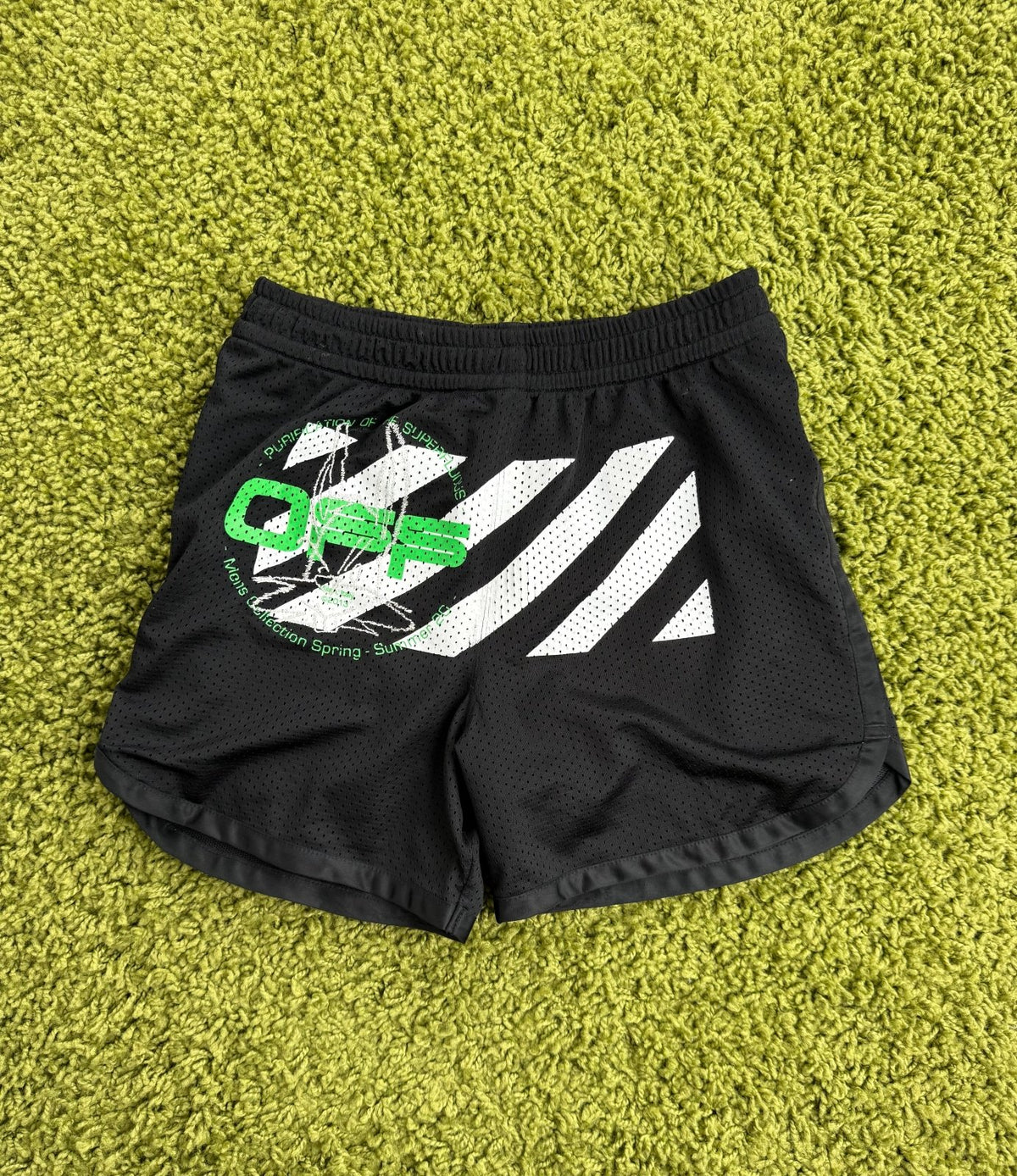Pantaloncini Harry The Bunny Mesh Nero Off White S - Second Hand Di Fiore