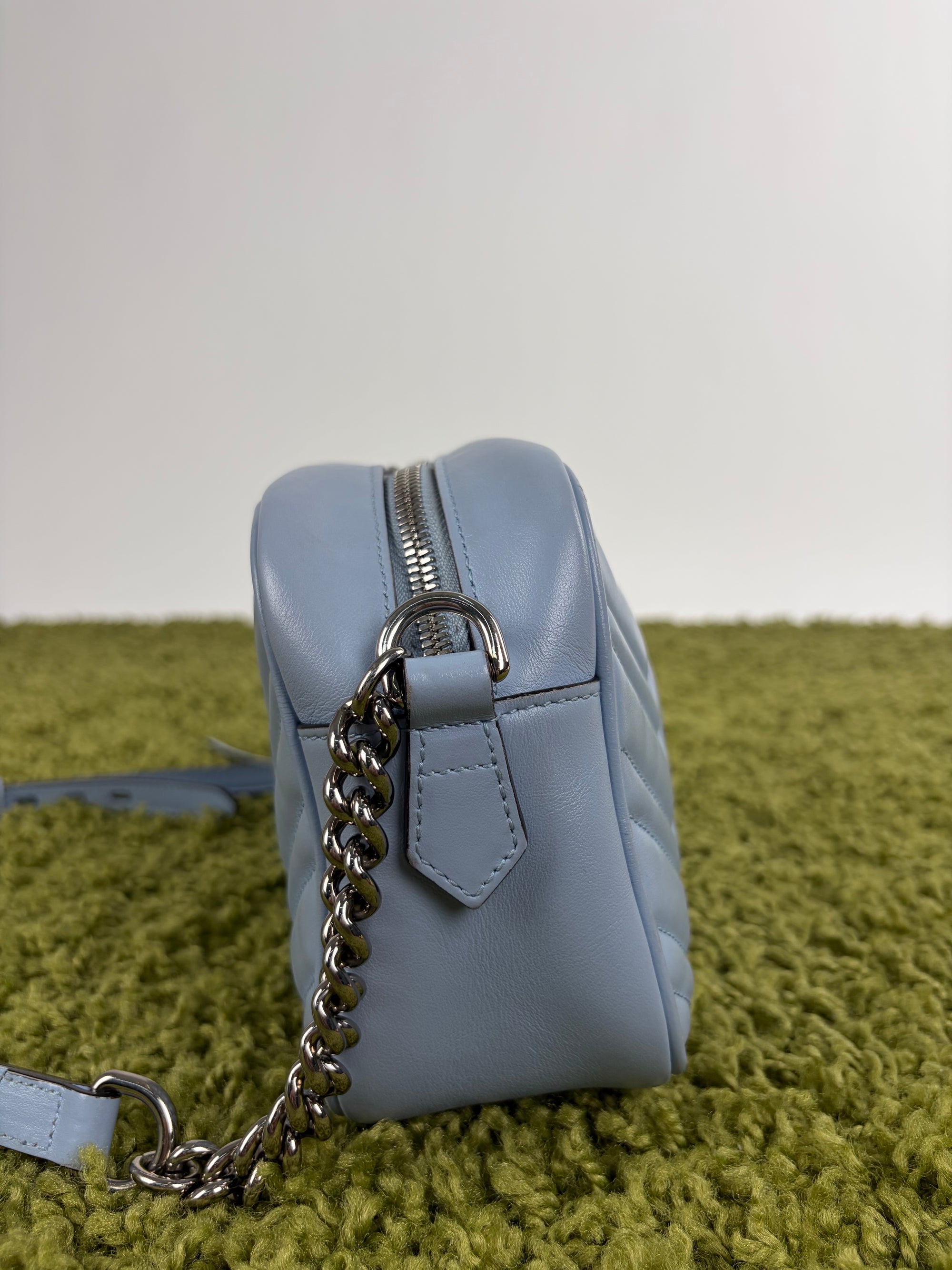 Borsa Gucci Marmont azzurra