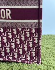 Borsa Tote Book in Tela Christian Dior Bordeaux