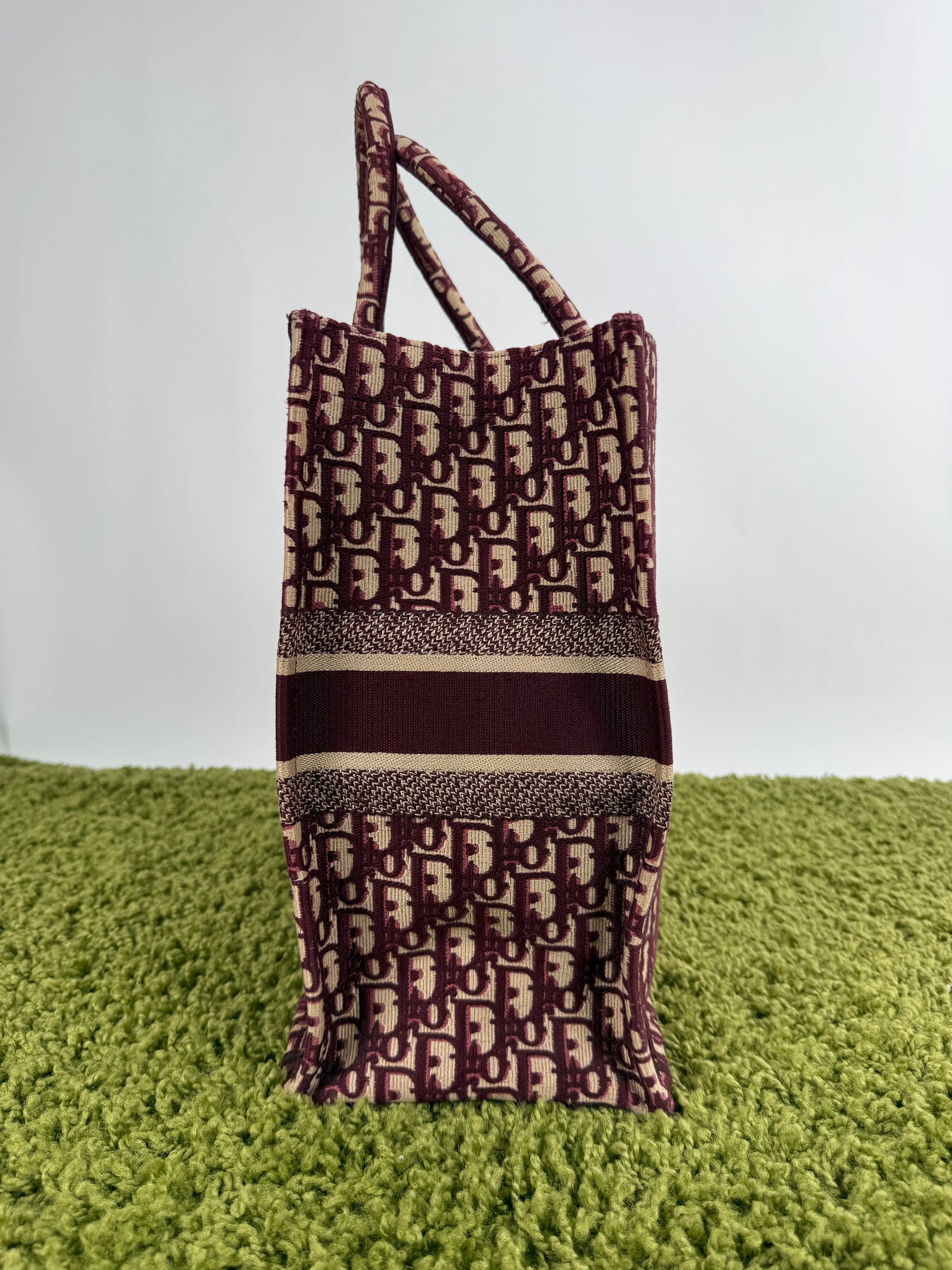 Borsa Tote Book in Tela Christian Dior Bordeaux