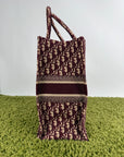 Borsa Tote Book in Tela Christian Dior Bordeaux