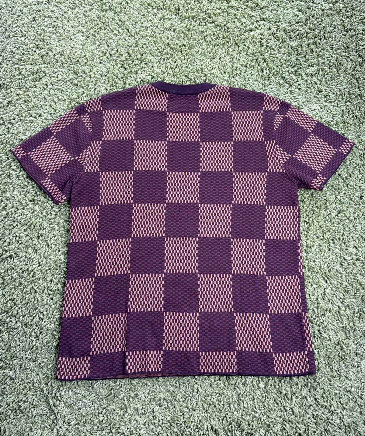 T-Shirt Louis Vuitton con motivi damier Marrone M