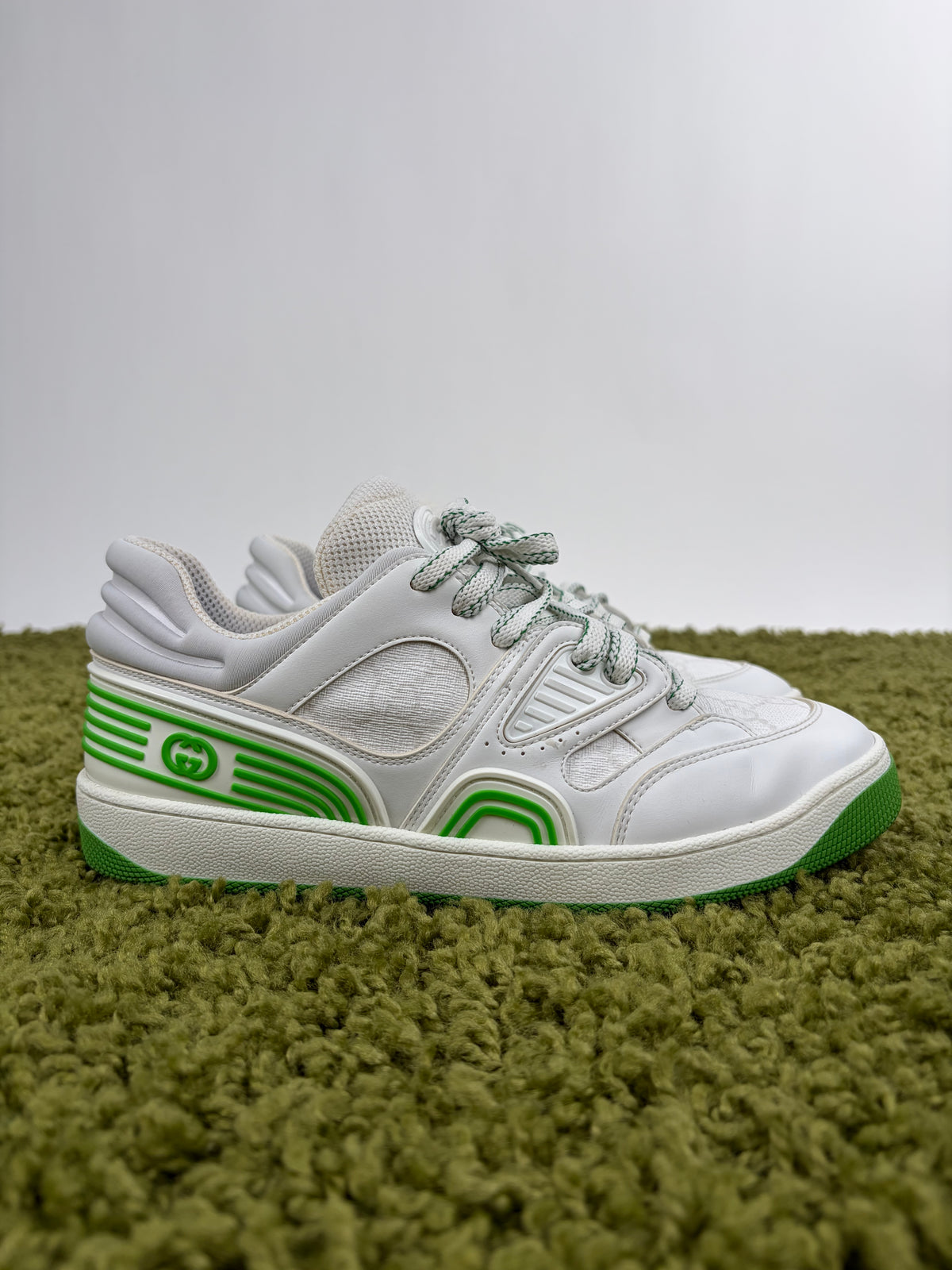 Gucci Basket Low Bianco Verde 38