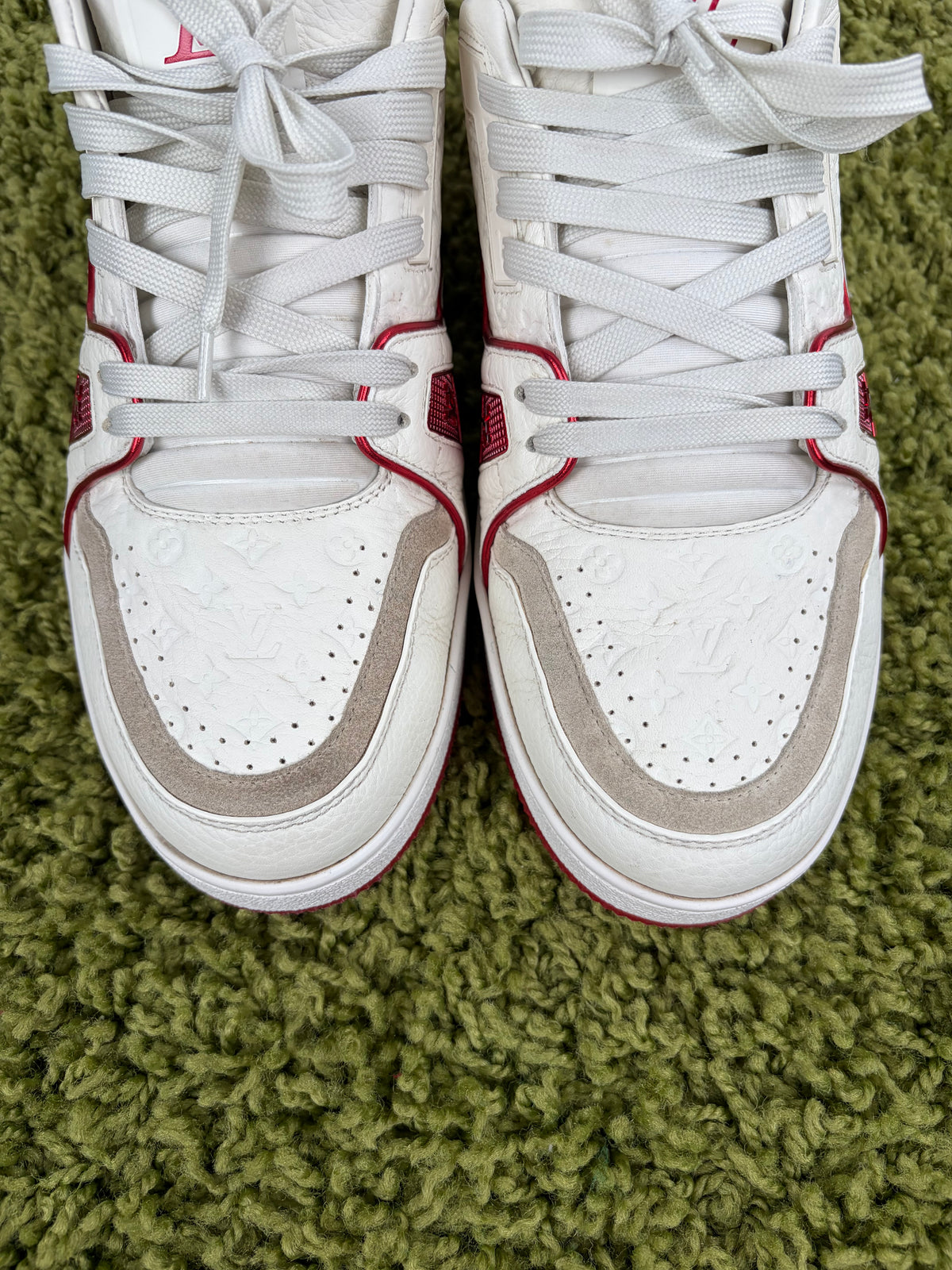 Louis Vuitton Trainer Bianco Rosso 8