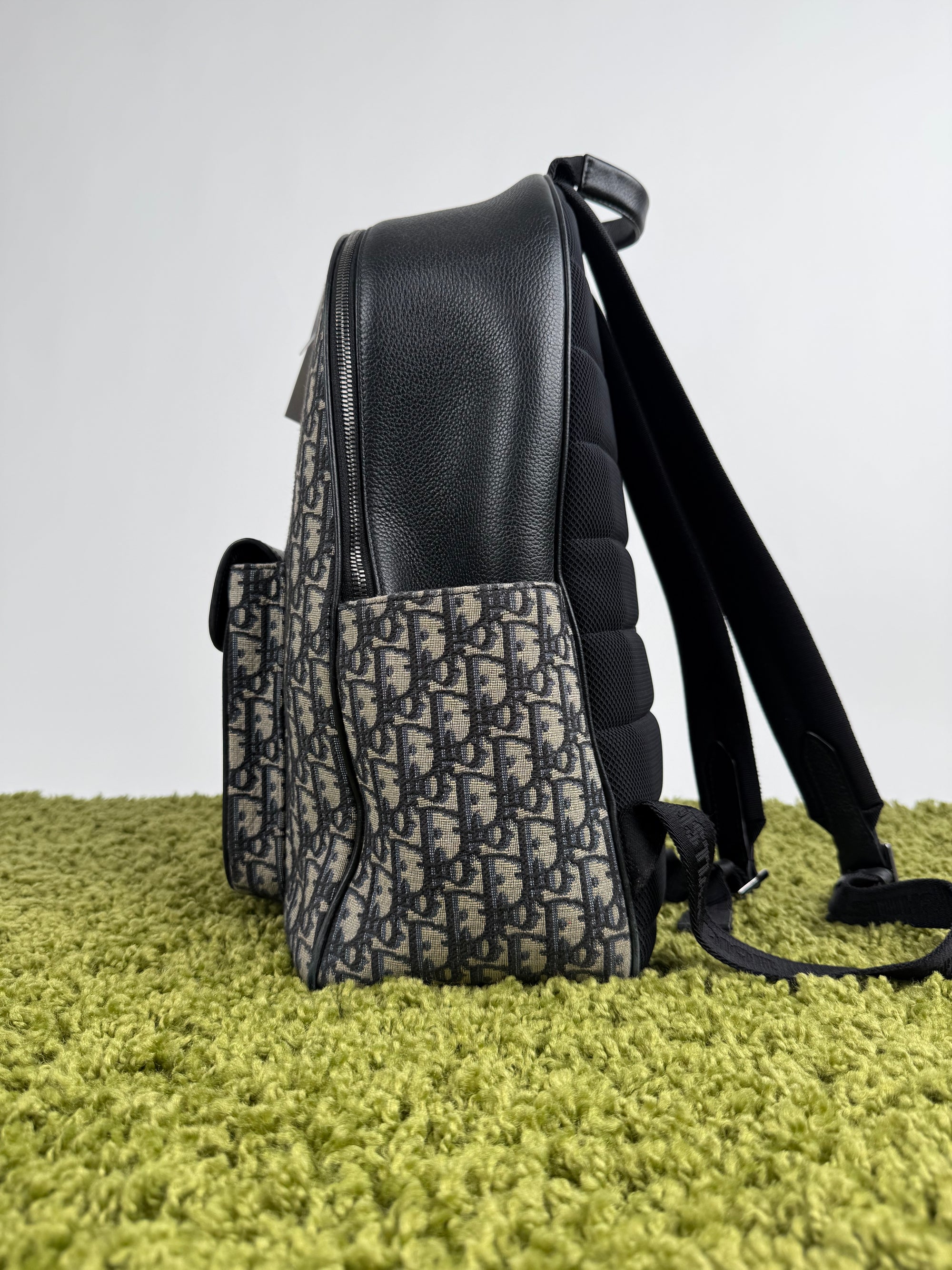 Zaino Dior Saddle In Jacquard e pelle di Vitello Grigio