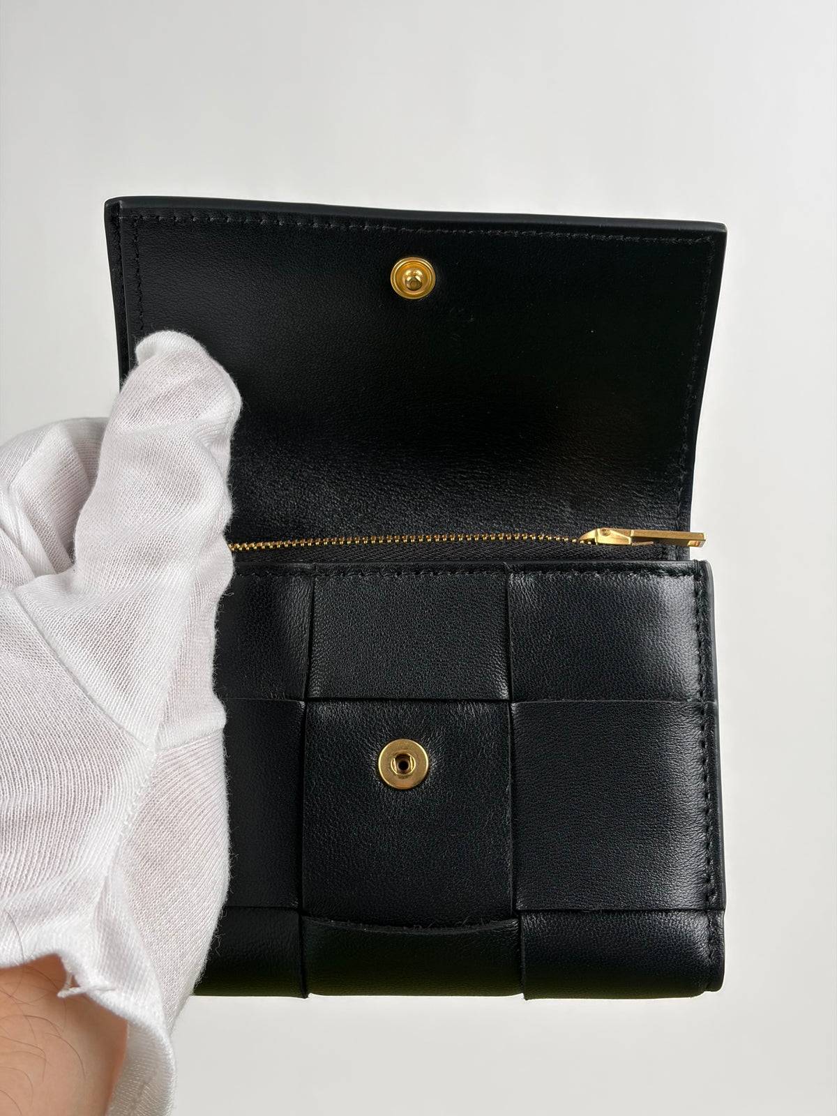 Portafoglio Bottega Veneta Tri-Fold Cassette Small Nero