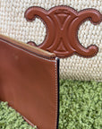 Borsa Celine Cabas Thais in rafia beige e marrone