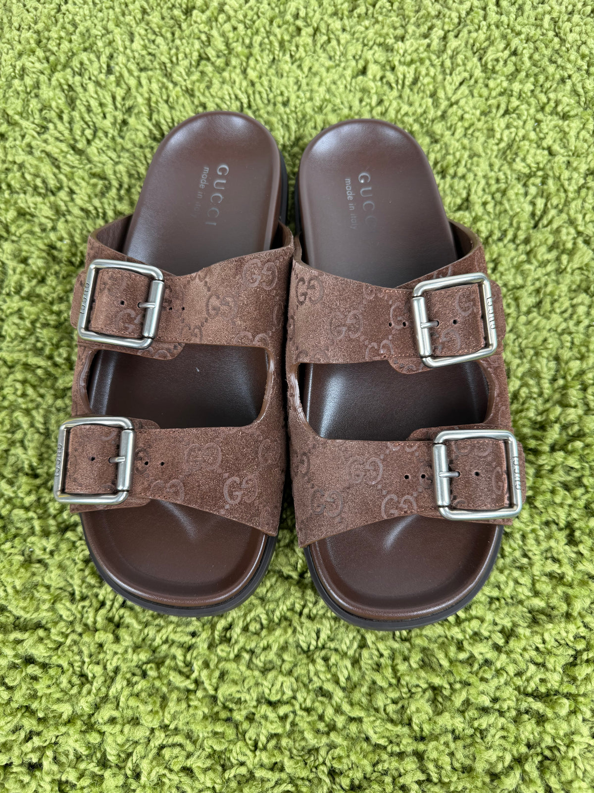 Ciabatta Gucci in Camoscio Marrone 8