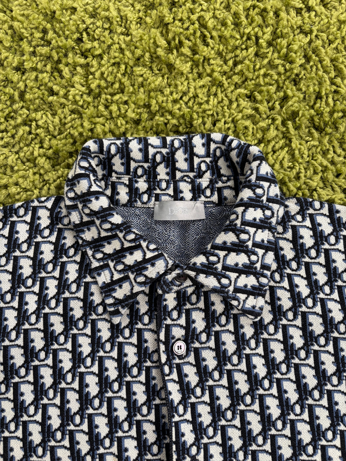Polo Christian Dior in Jacquard Bianco Blu Navy  S