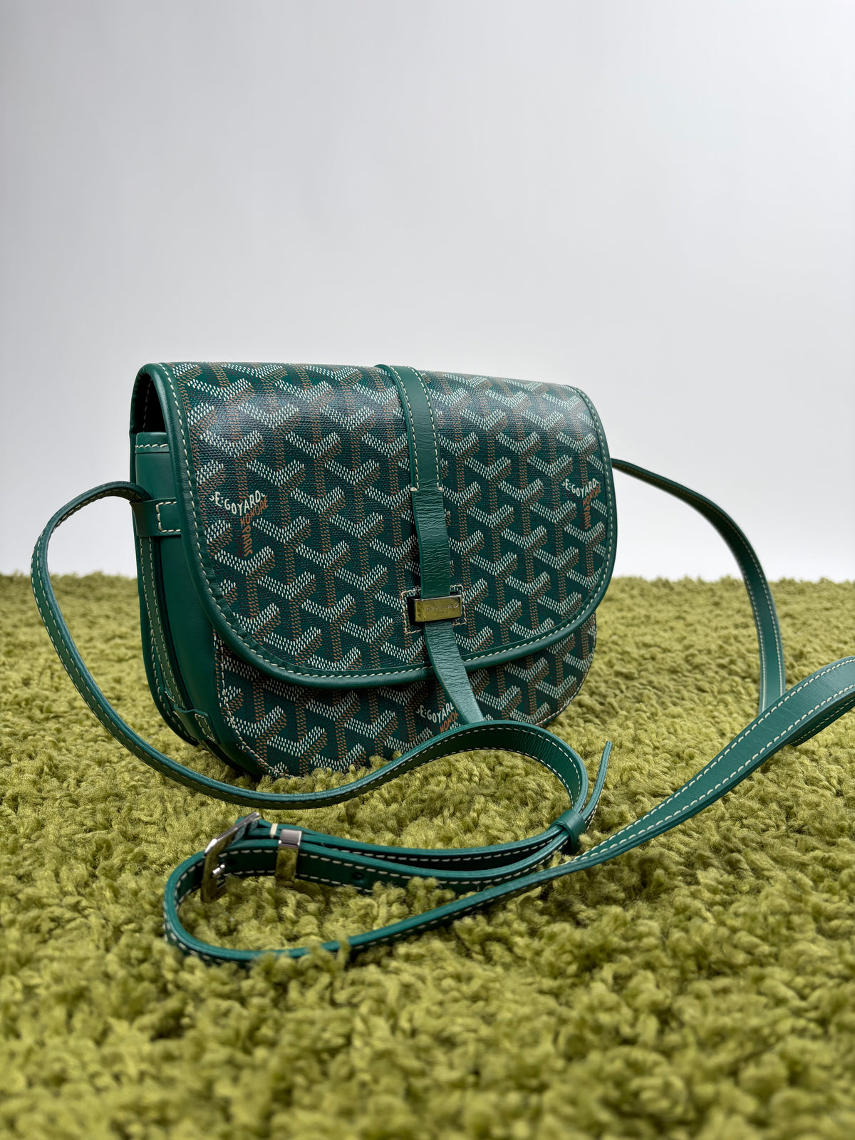 Borsa Goyard Belvedere PM in tela Goyardine Verde