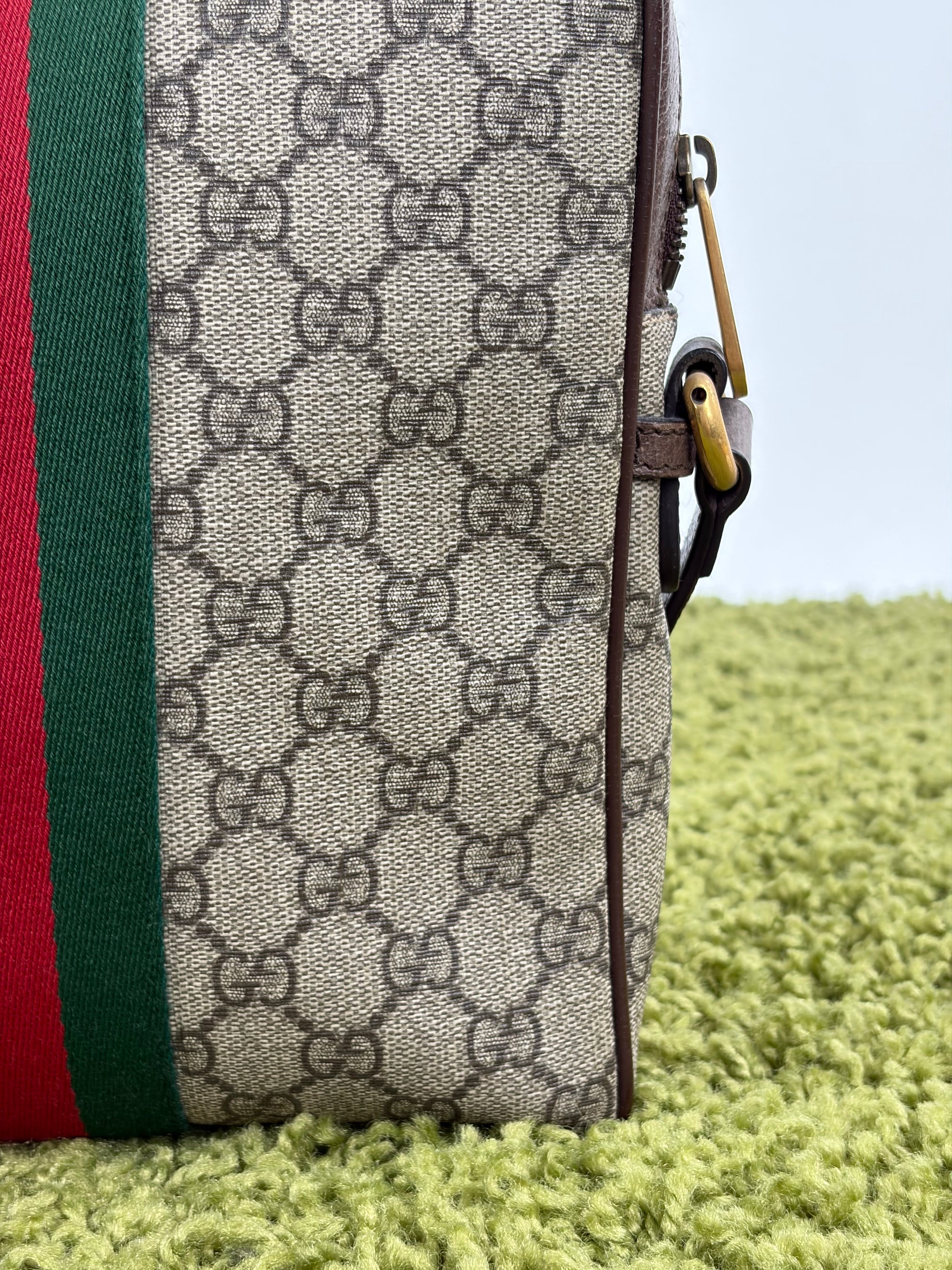 Borsello Gucci beige verde e rosso