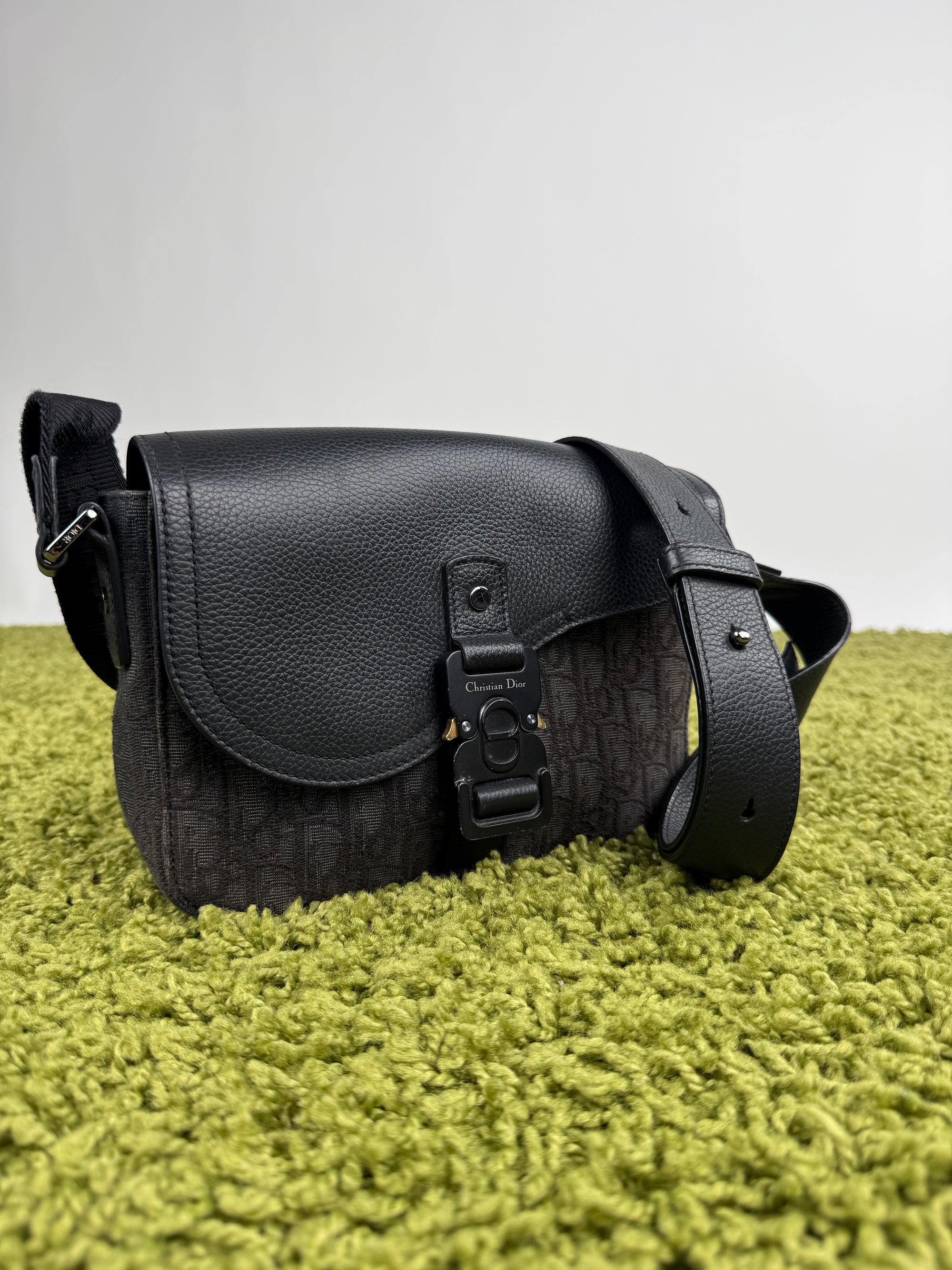 Borsa a tracolla piccola saddle Christian Dior Nero
