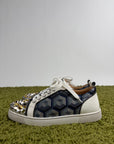 Louboutin basse Size 40.5 blu oro e argento