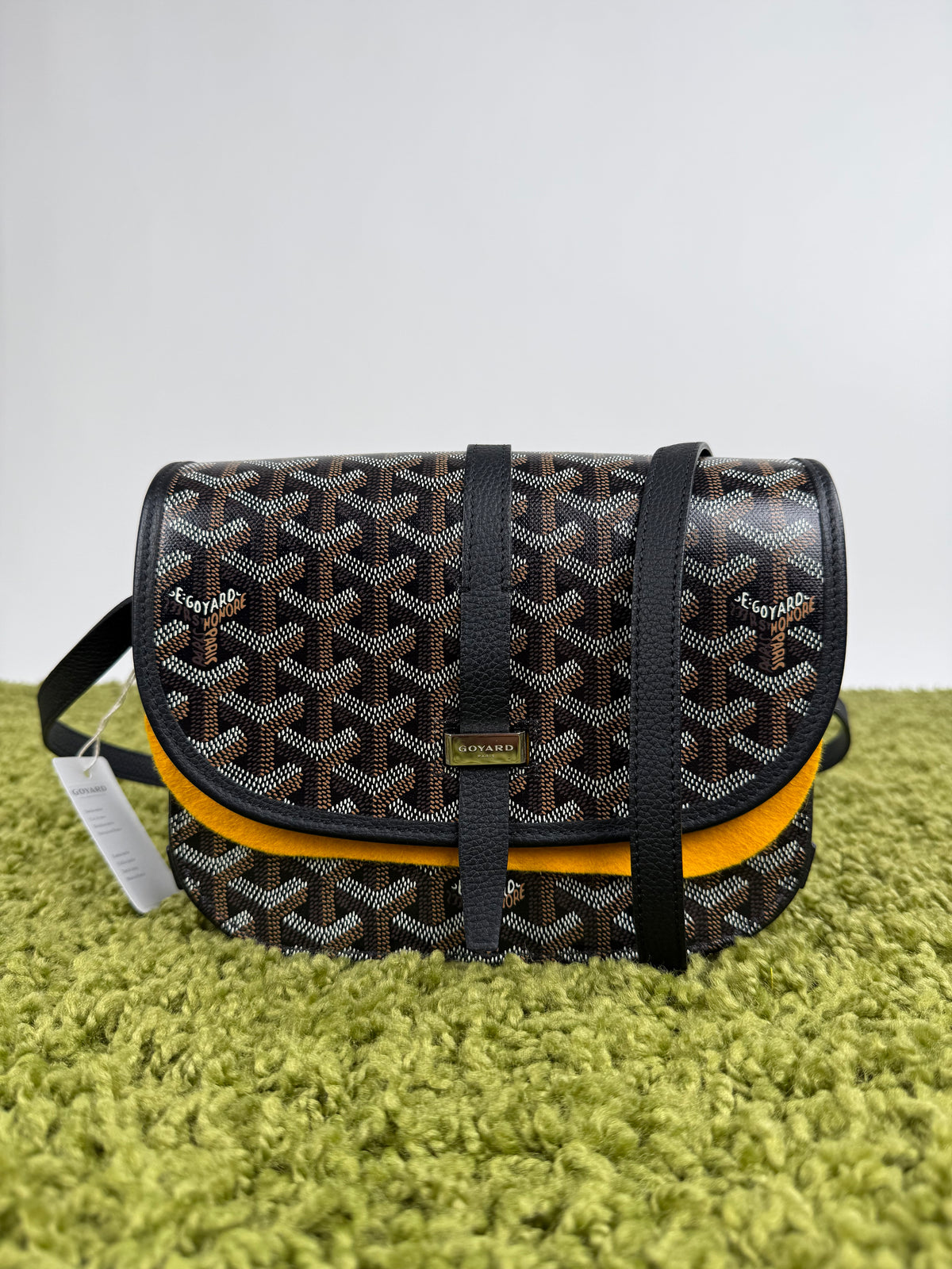Goyard Borsa a tracolla Belvedère PM in tela Goyardine Nero