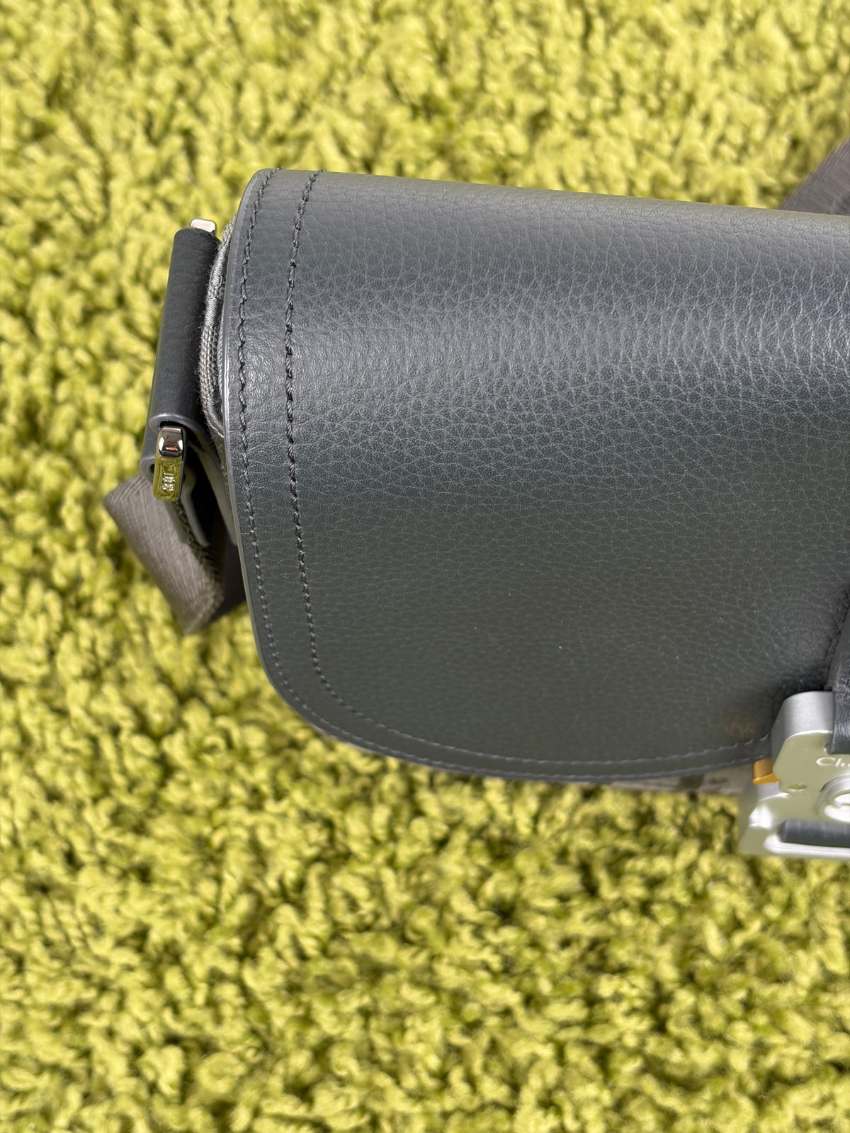Borsa Christian Dior Saddle con pattina Grigia
