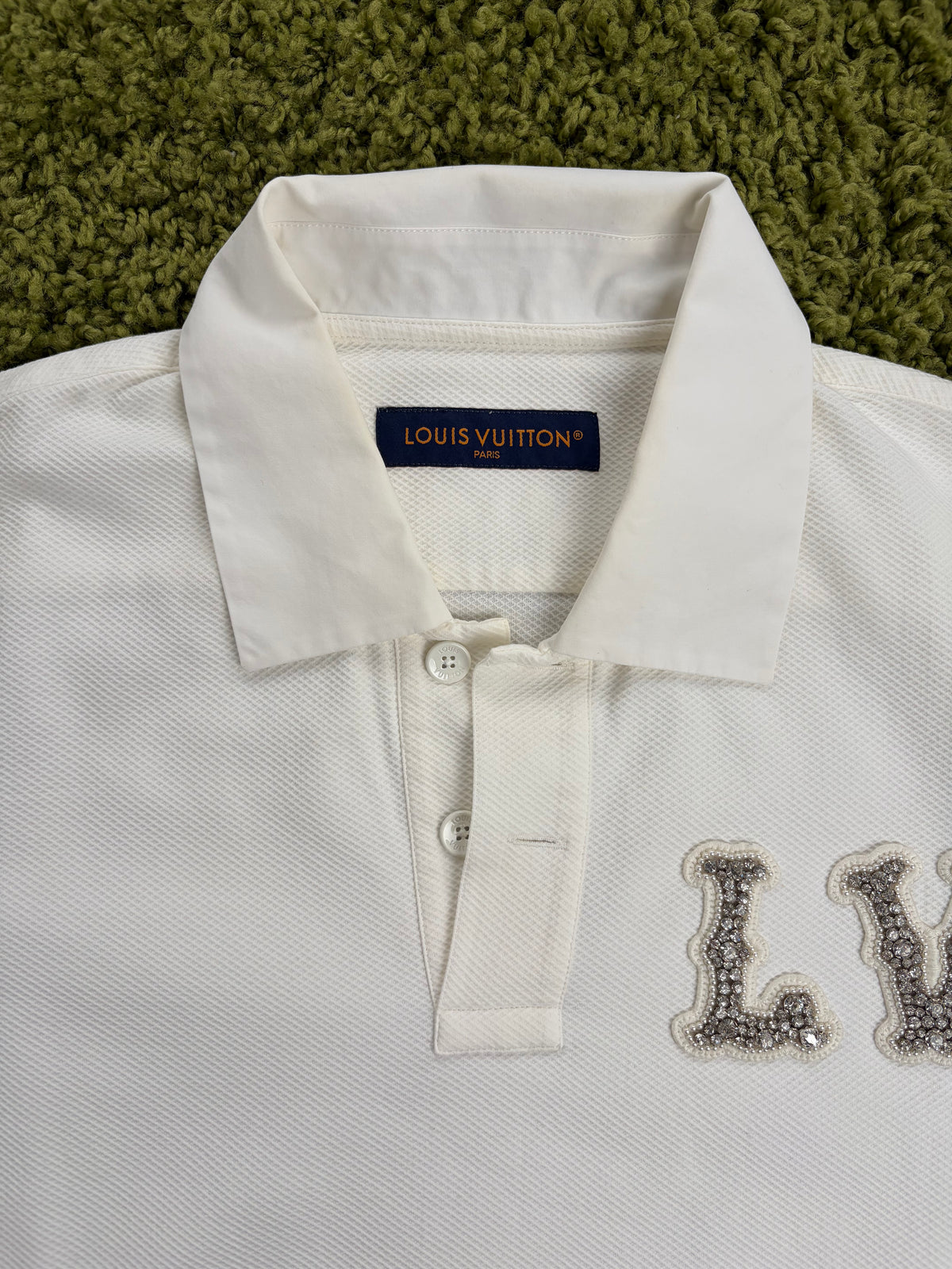 Polo in popeline Louis Vuitton con Patch Ricamata Bianca M