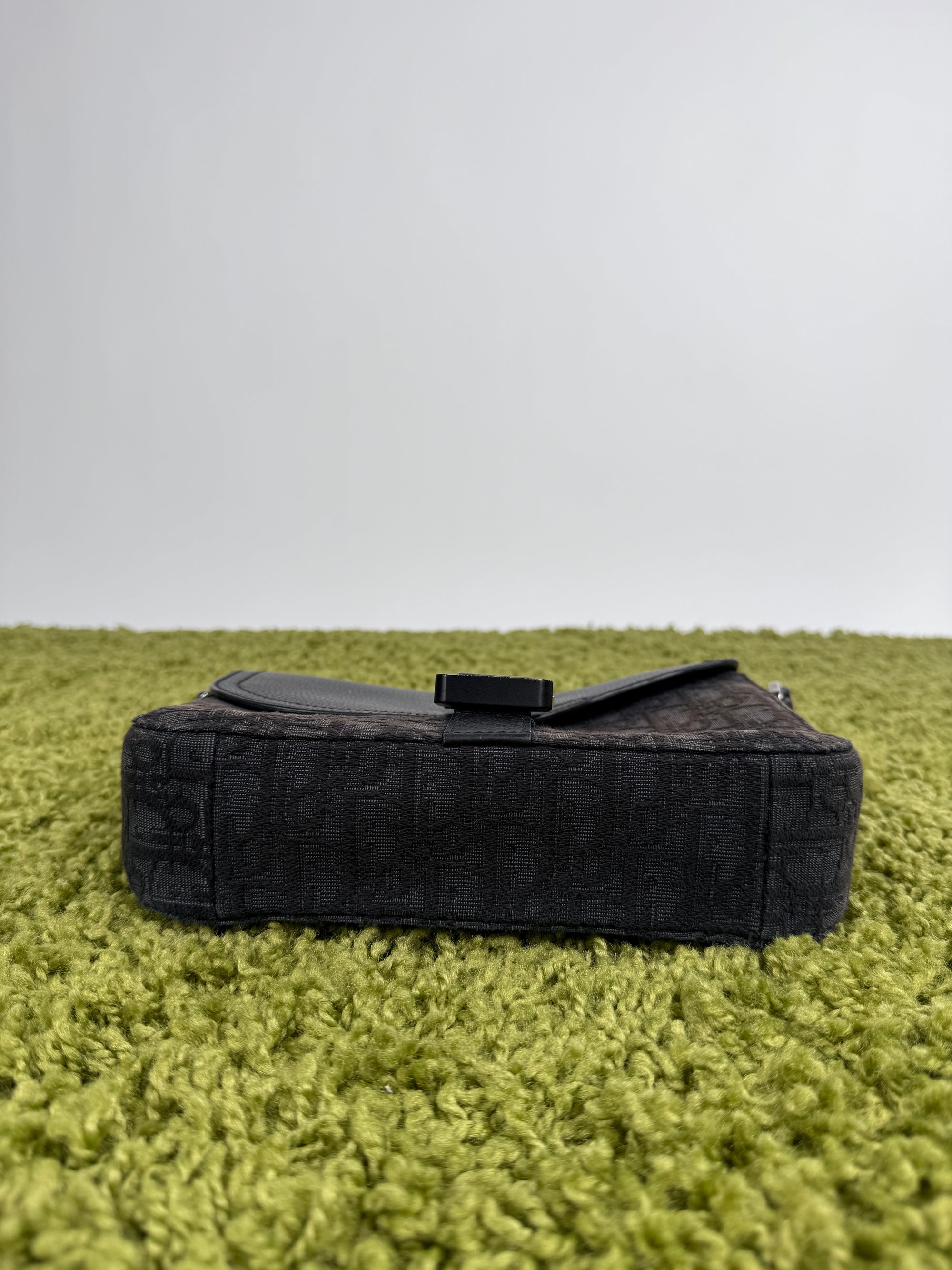 Borsa a tracolla piccola saddle Christian Dior Nero