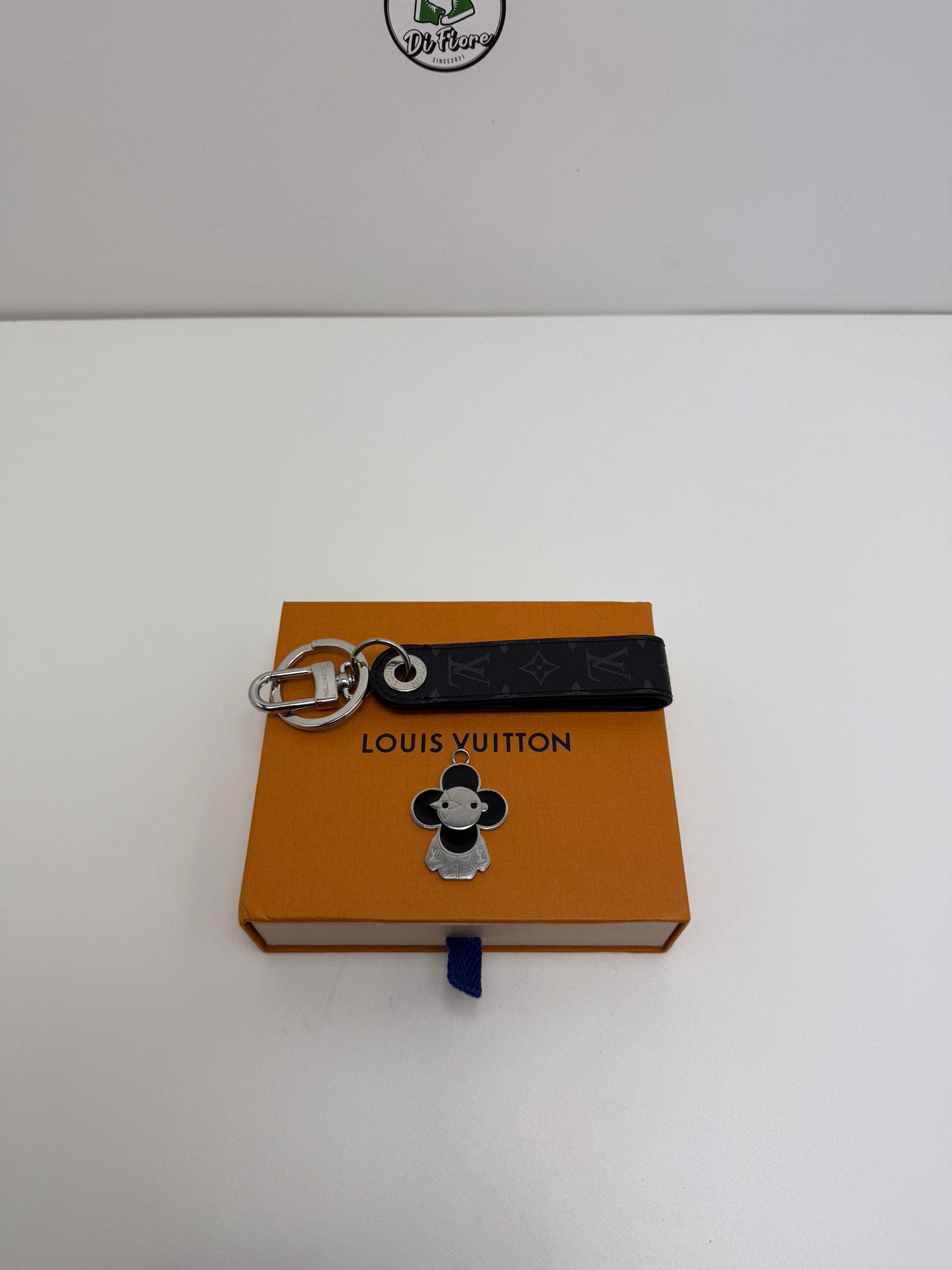 Portachiavi Louis Vuitton nero e grigio