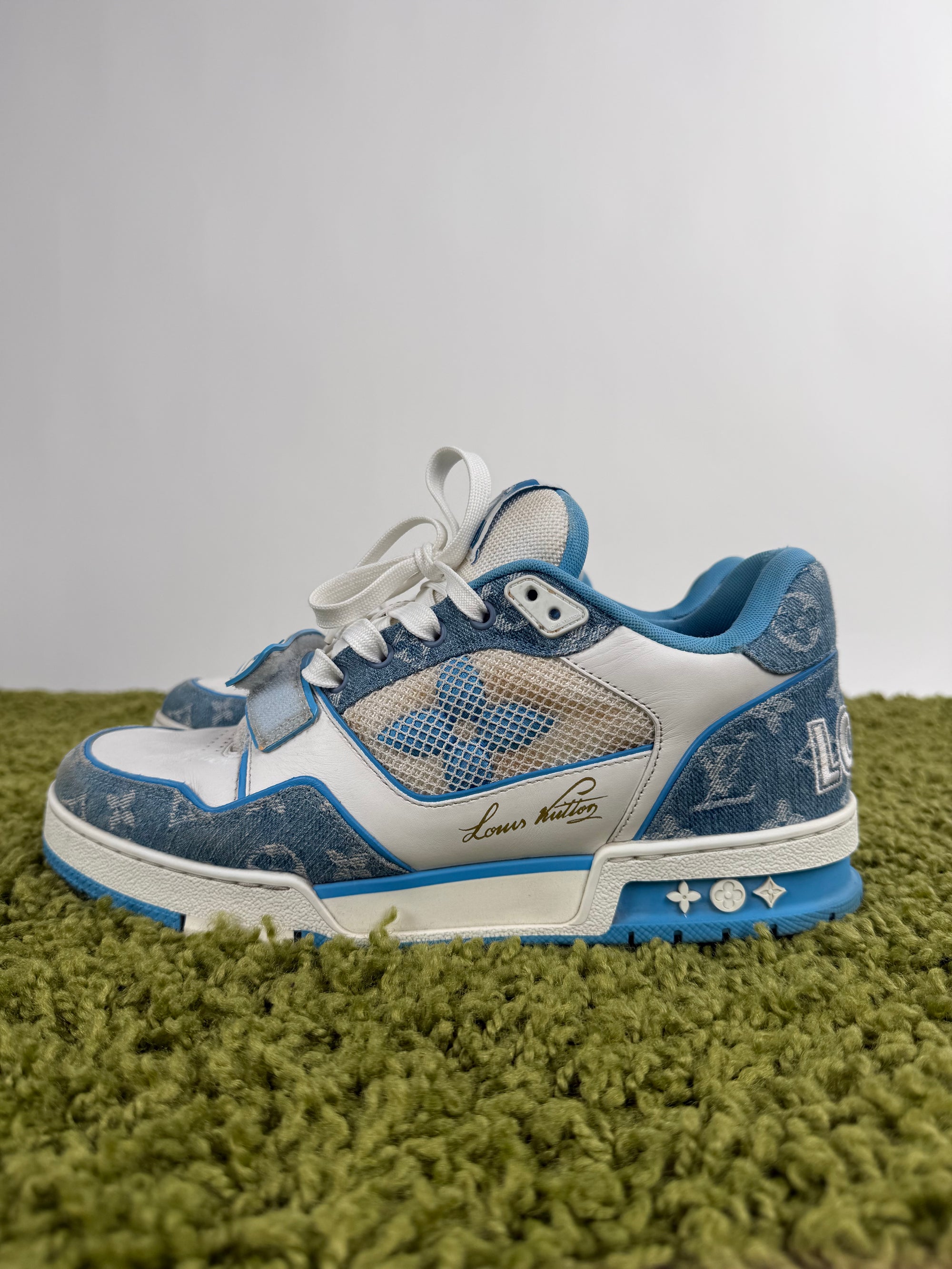 Louis Vuitton Trainer in denim Azzurro 8.5