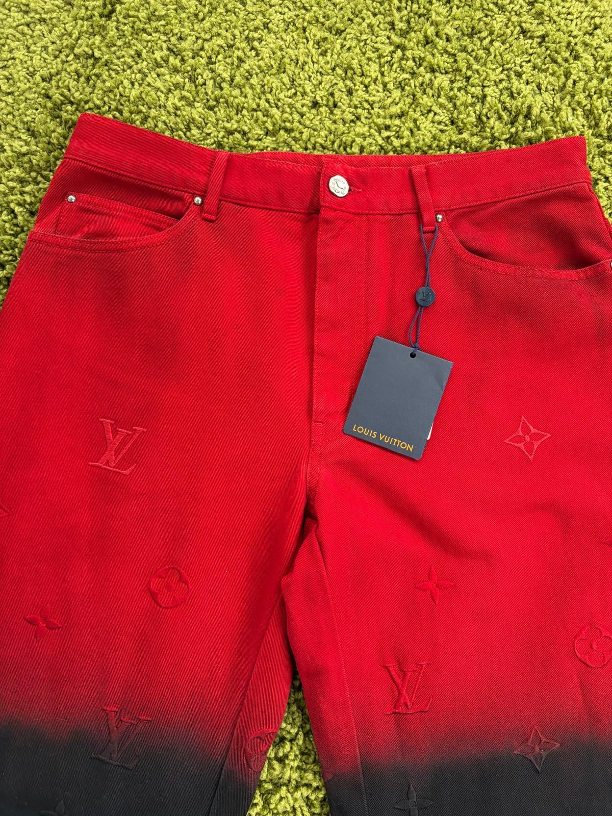Completo Louis Vuitton Rosso Nero Giacca 50 Jeans 33