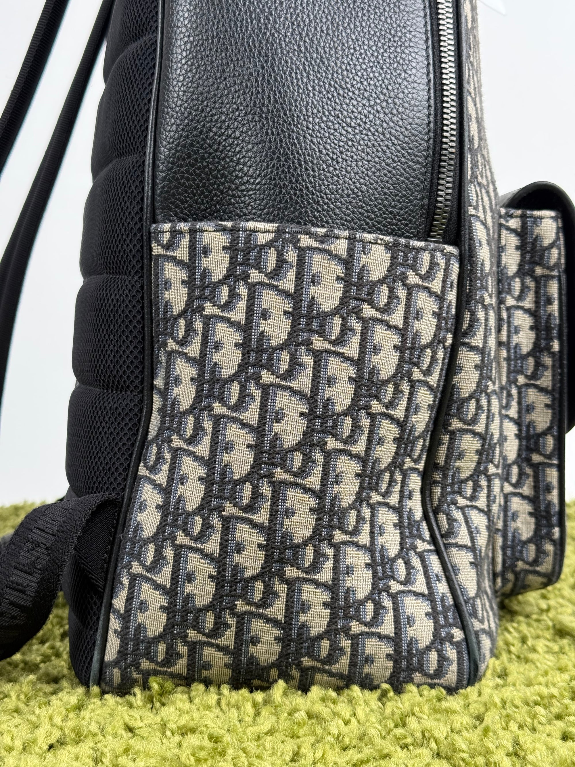 Zaino Dior Saddle In Jacquard e pelle di Vitello Grigio