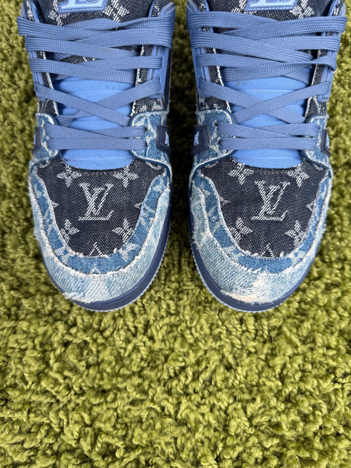 Louis Vuitton Trainer in denim Blu 7.5 - Second Hand Di Fiore