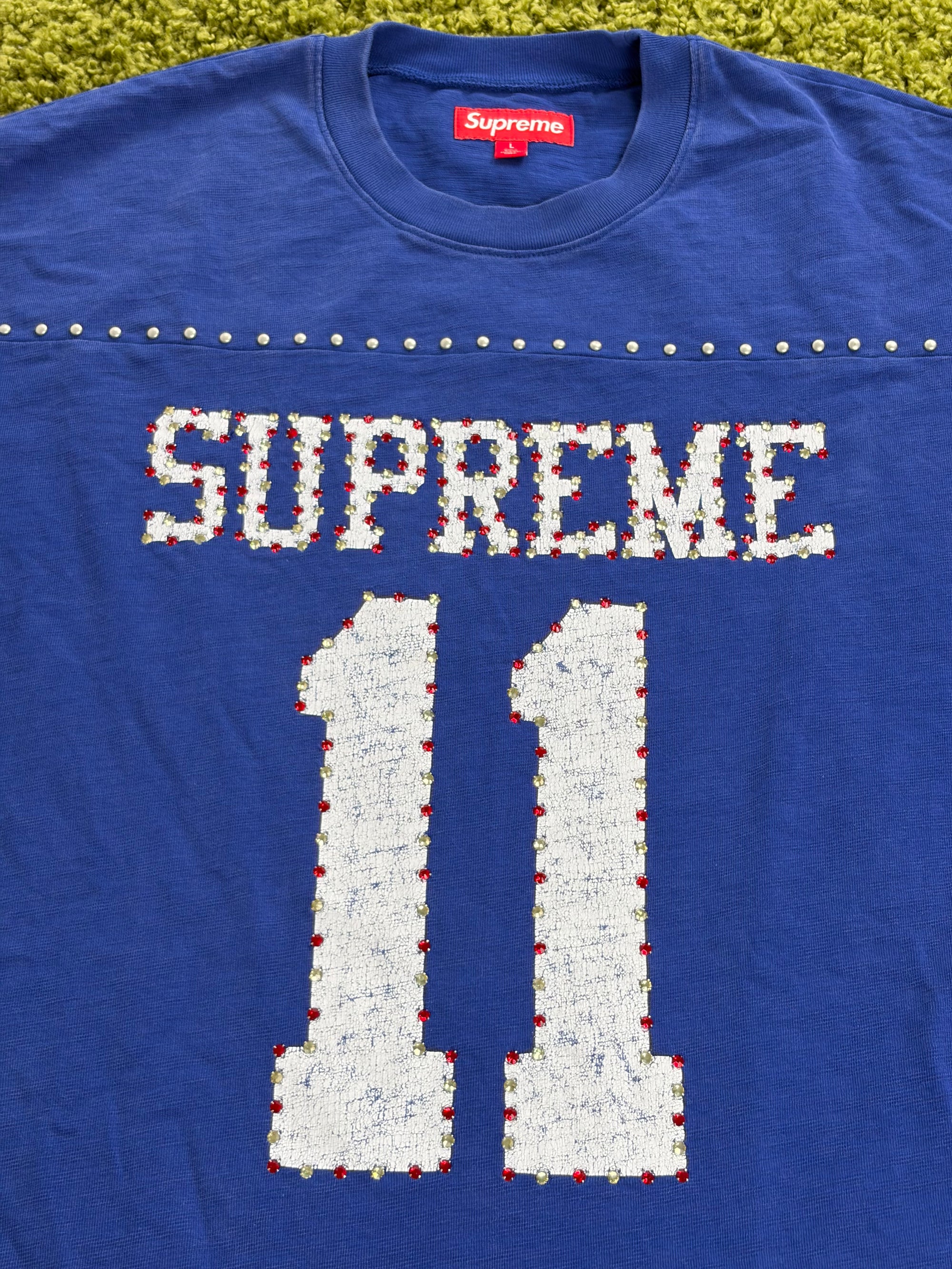 T shirt Supreme Size L blu rossa e bianca