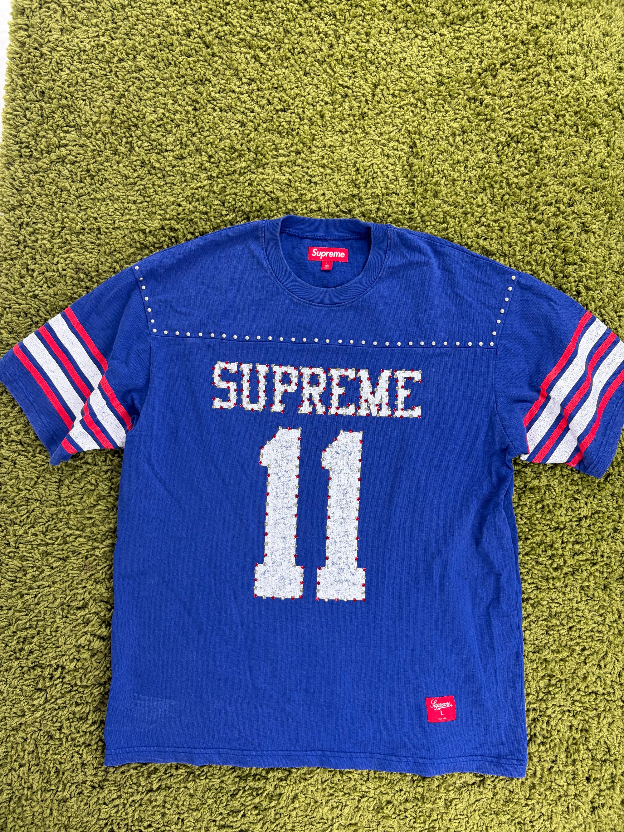 T shirt Supreme Size L blu rossa e bianca