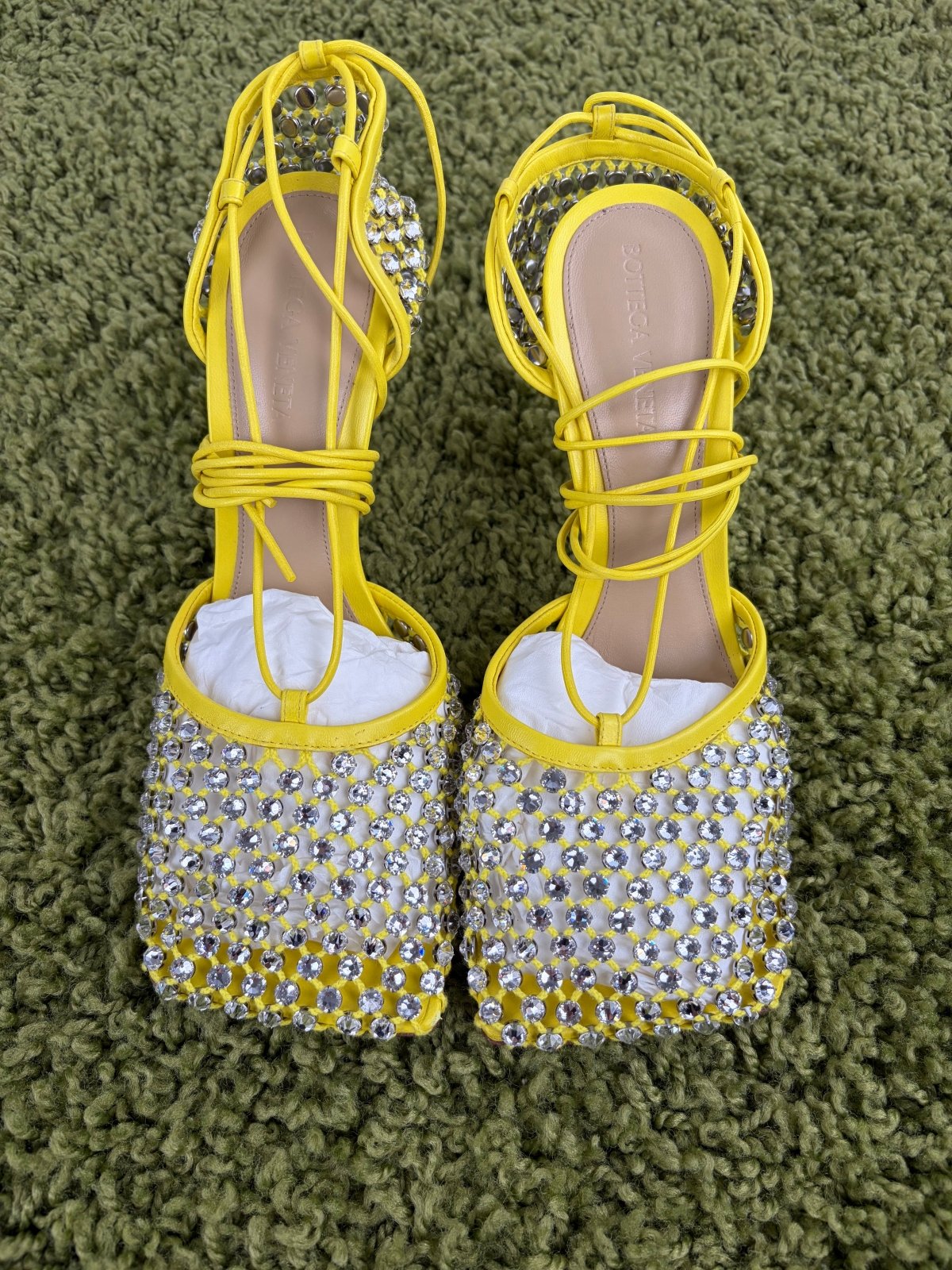 Tacchi Bottega Veneta Sparkle Stretch Gialli 39.5 - Second Hand Di Fiore