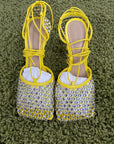 Tacchi Bottega Veneta Sparkle Stretch Gialli 39.5