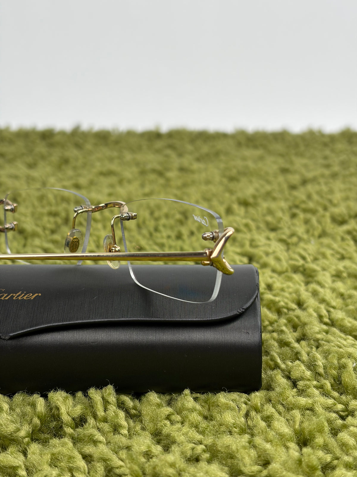 Occhiali da sole Cartier Eyewear Con montatura a giorno e aste Oro