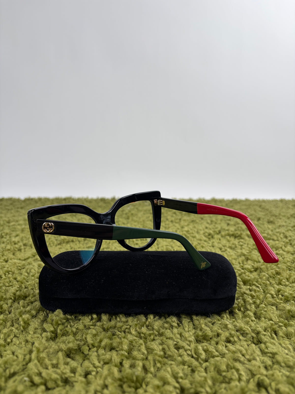 Occhiali Gucci Con montatura a farfalla in acetato nera Multicolor
