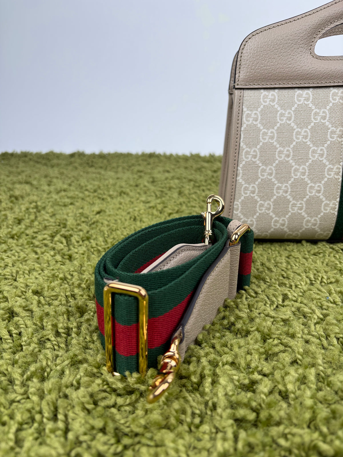 Borsa Gucci Ophidia Cut Out Handle Tote Beige