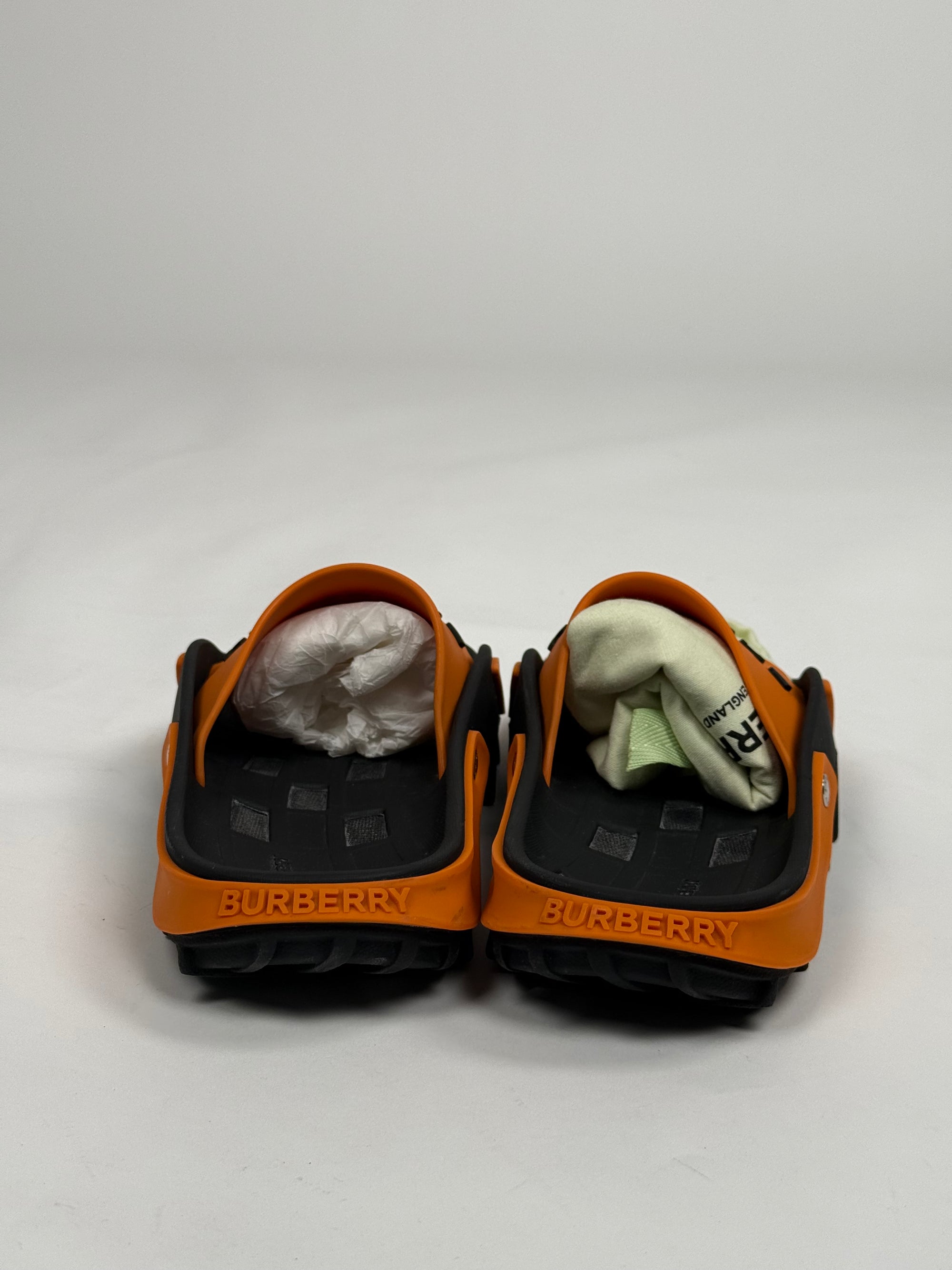 Ciabatte Burberry Size 42 nere e arancioni