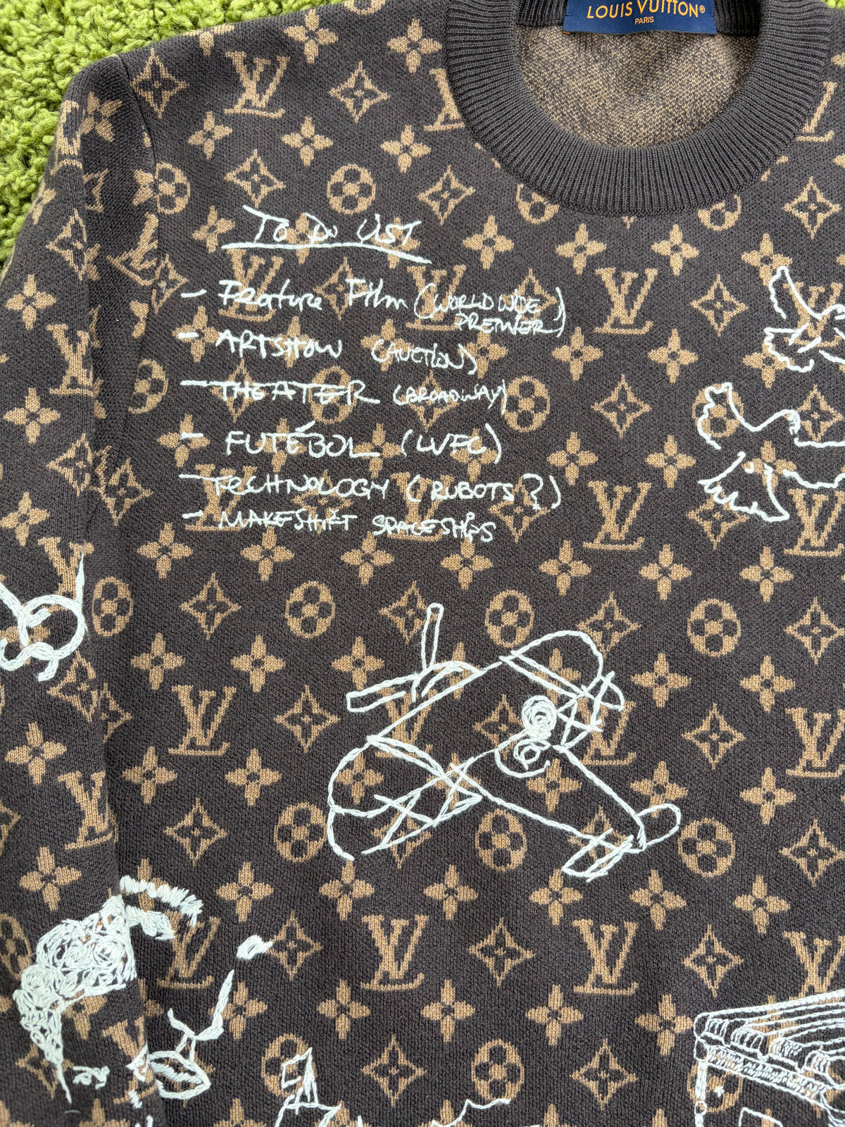 Maglione Louis Vuitton Monogram Marrone S