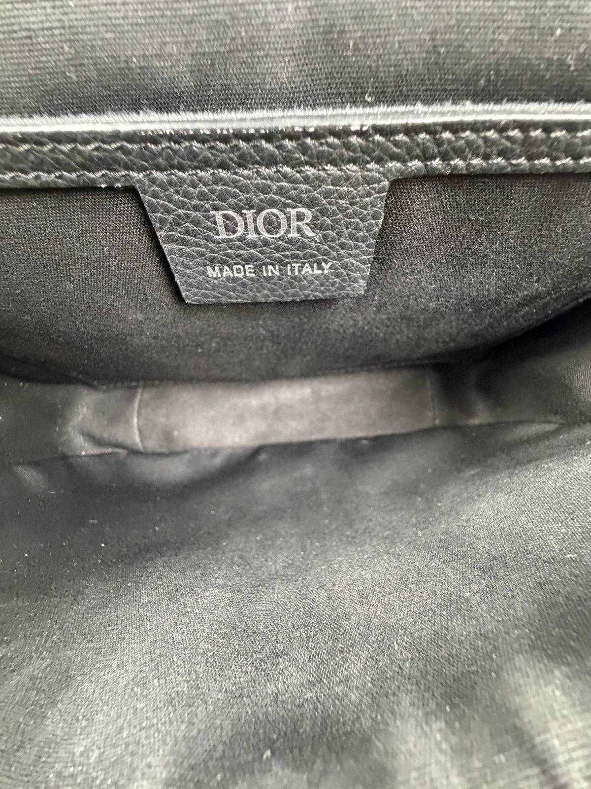 Borsa a tracolla Christian Dior Saddle con pattina Nero