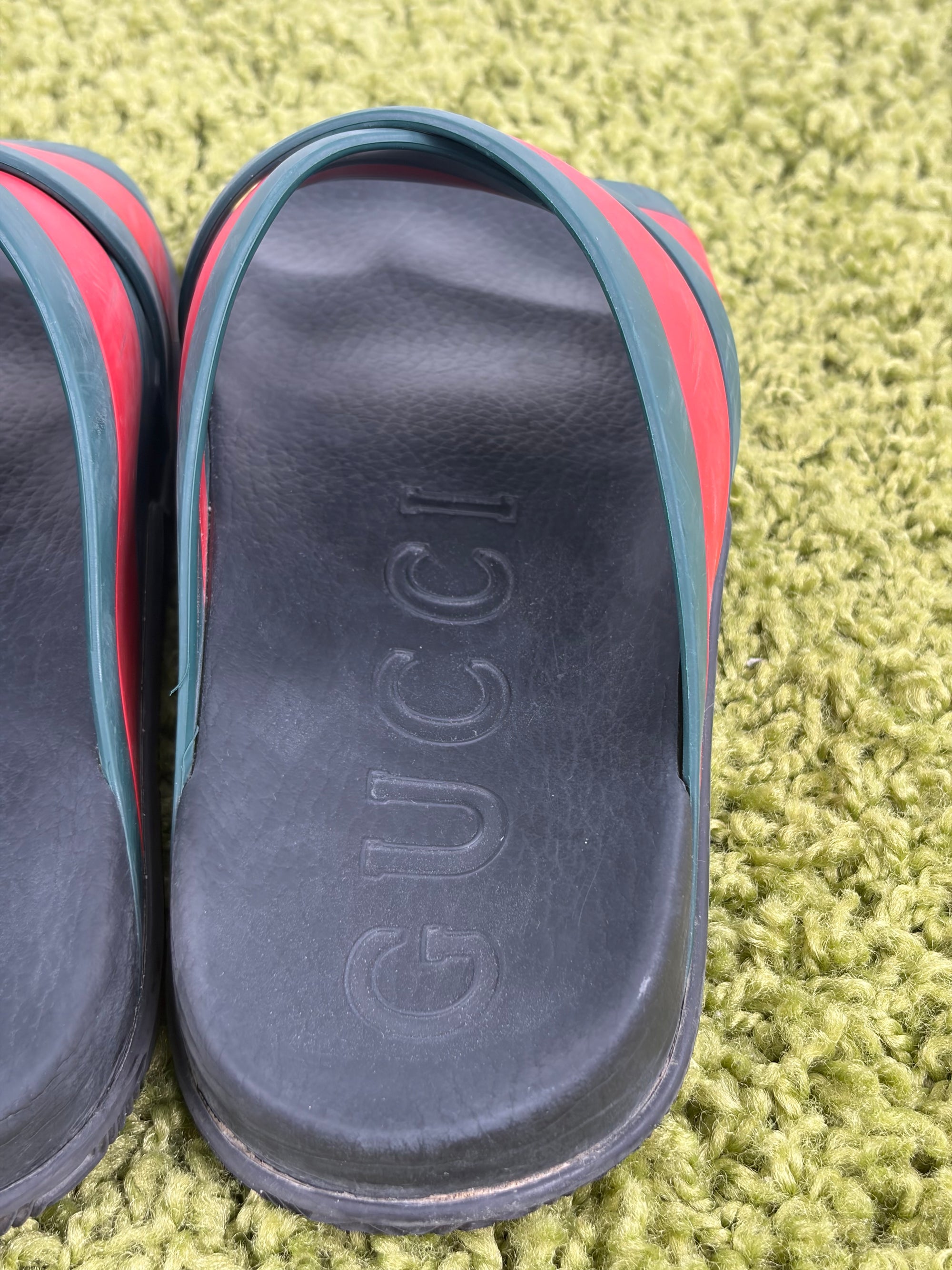 Sandali Gucci Size 9=43 nere verdi e rosse