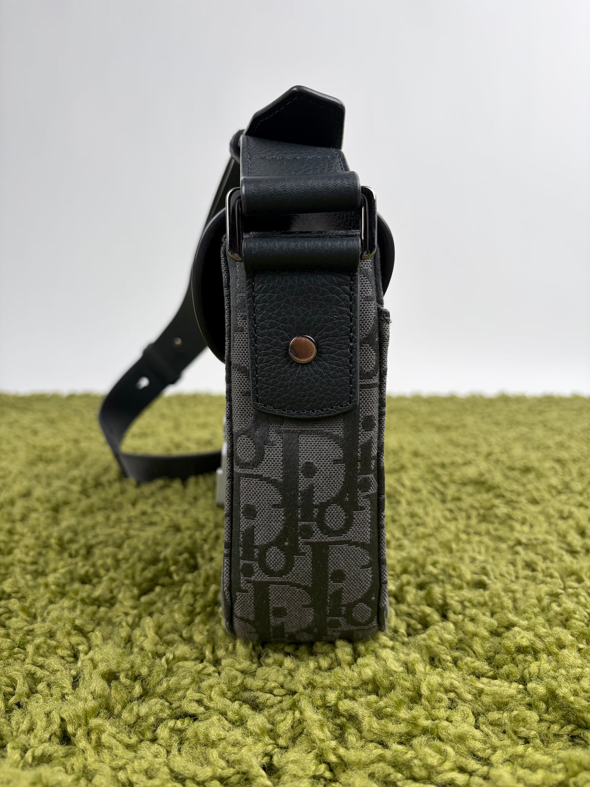 Borsa Christian Dior Saddle con pattina Grigia