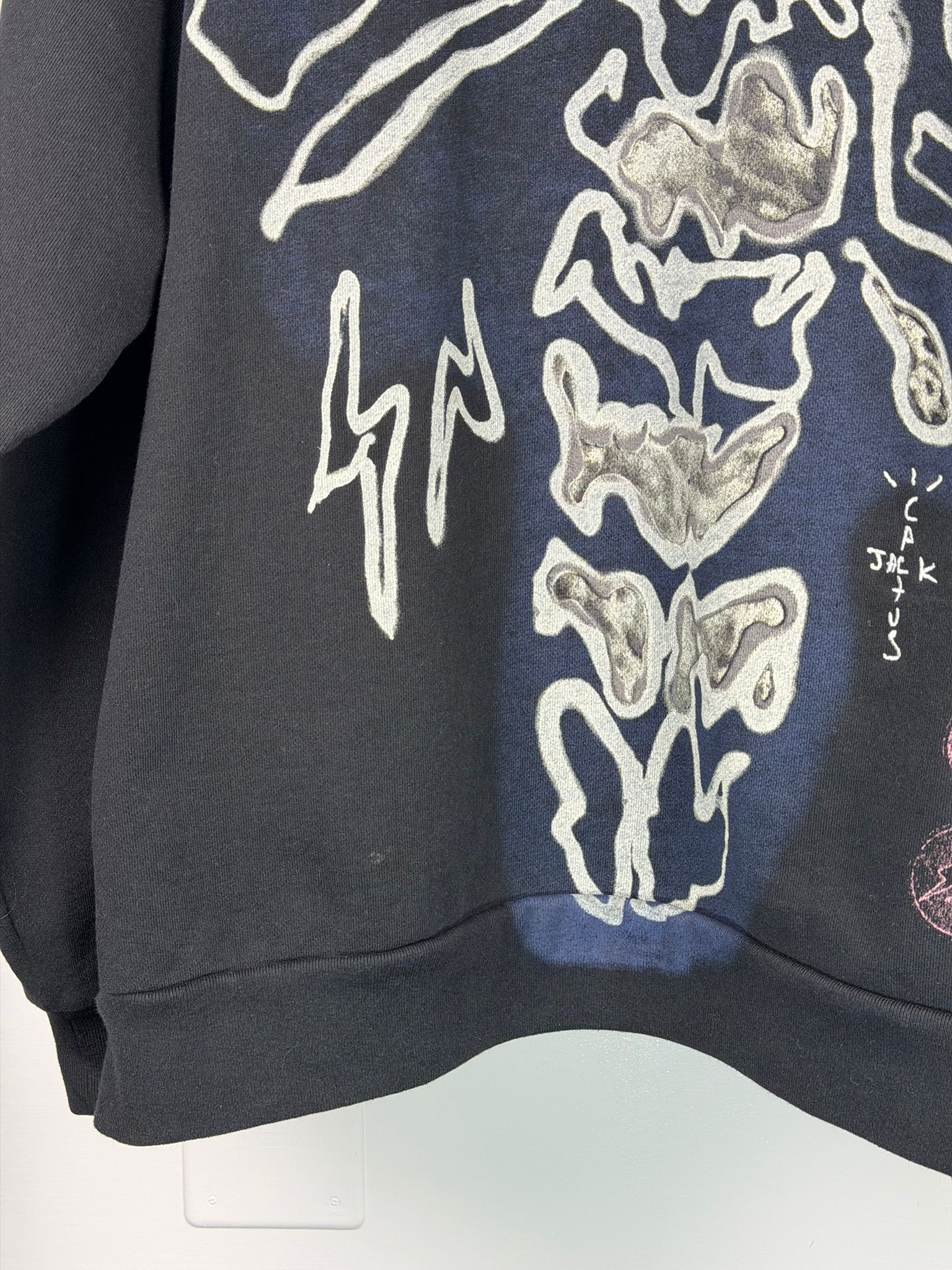 Felpa Travis scott X frangment Size XL nero blu azzurro e bianco