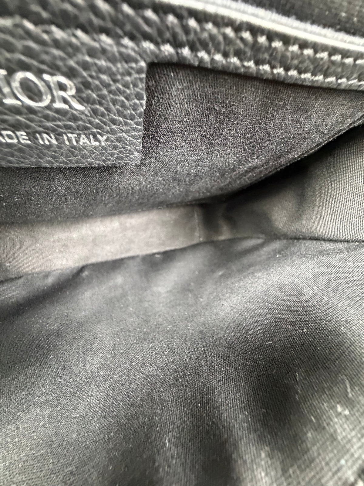 Borsa a tracolla Christian Dior Saddle con pattina Nero