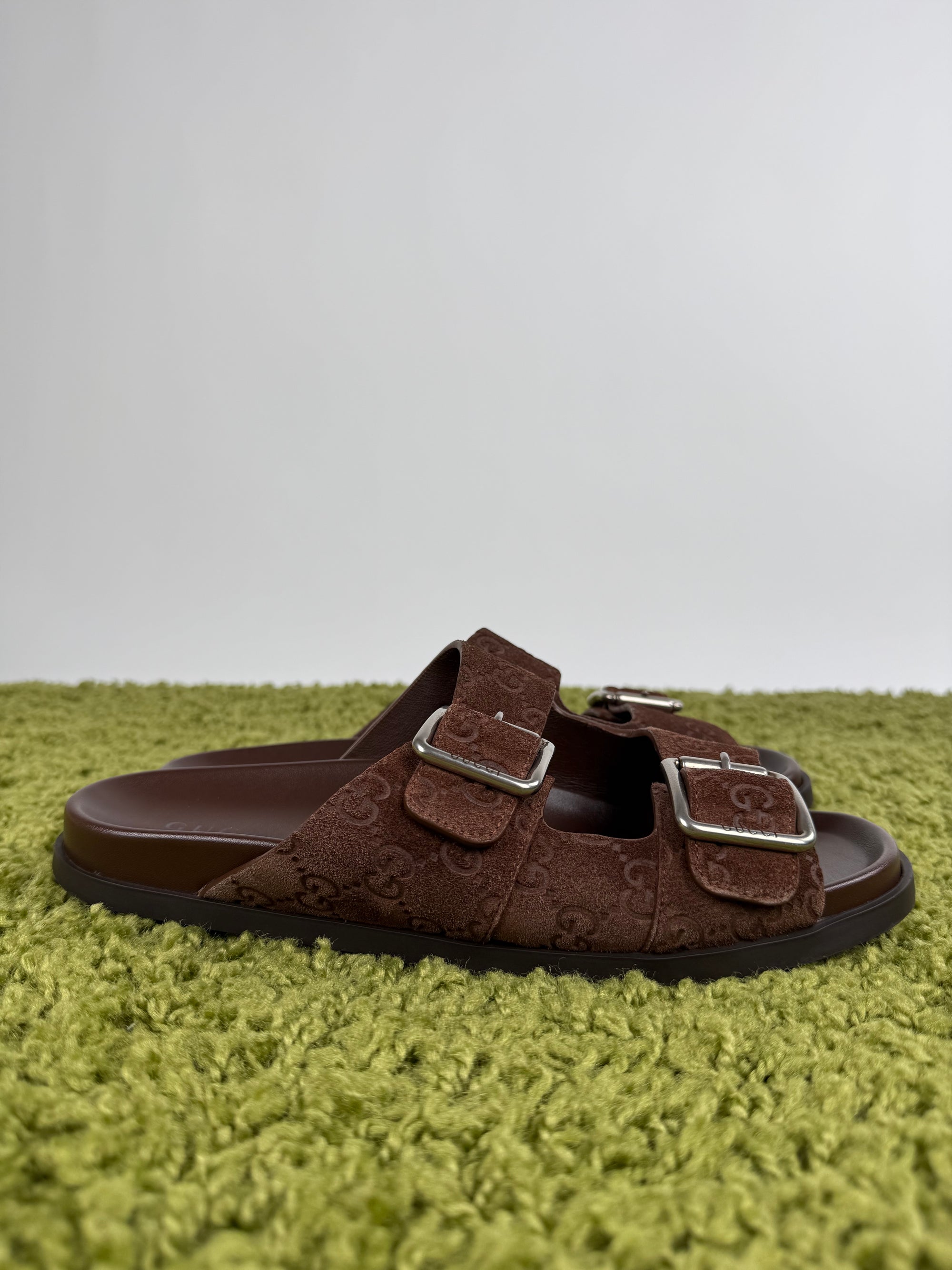Ciabatta Gucci in Camoscio Marrone 8