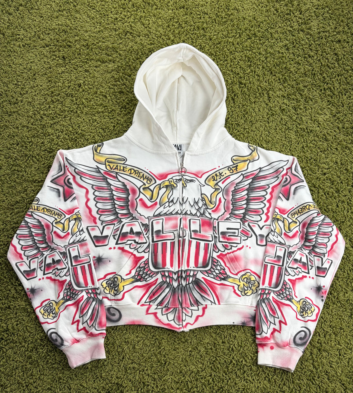 Felpa Valley Dreams Flag zip Up Bianca Multicolor M