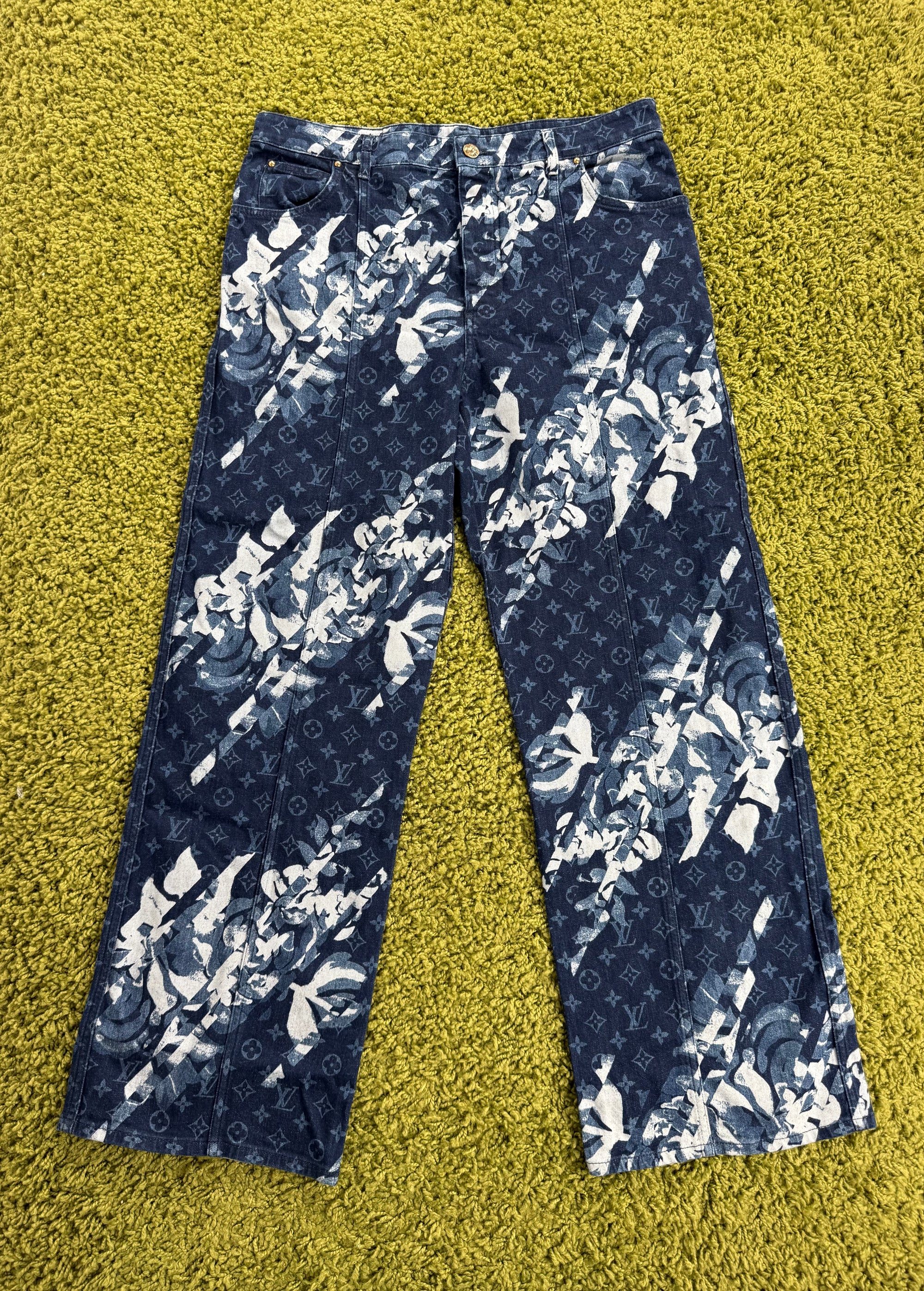 Jeans Monogram Louis Vuitton Blu 36